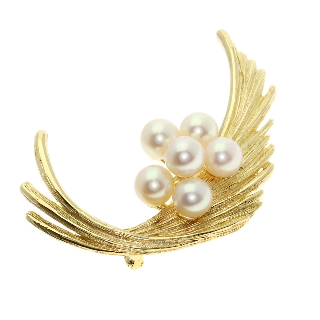 K14 Yellow Gold Mikimoto Pearl Brooch (1 of 7)