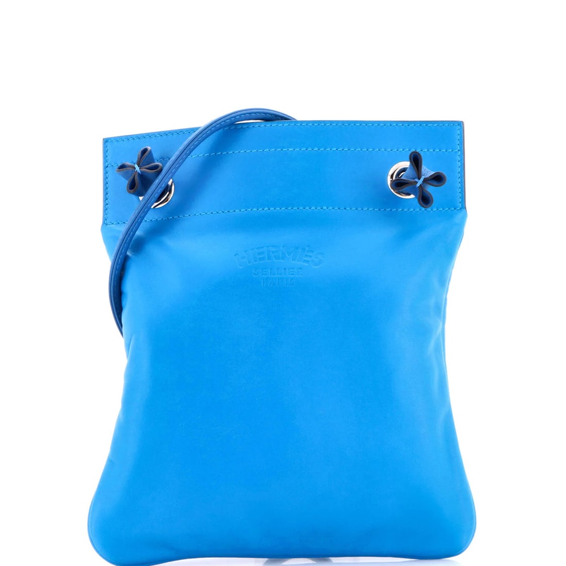 Milo Lambskin Bag Swift Aline Hermes Mini: Milo Lambskin Bag Swift Aline Hermes Mini The Milo Lambskin Bag Swift Aline Hermes Mini is a stunning blue leather cross body bag with a classic design. Measuring 9" in height and 7.5" in width, this