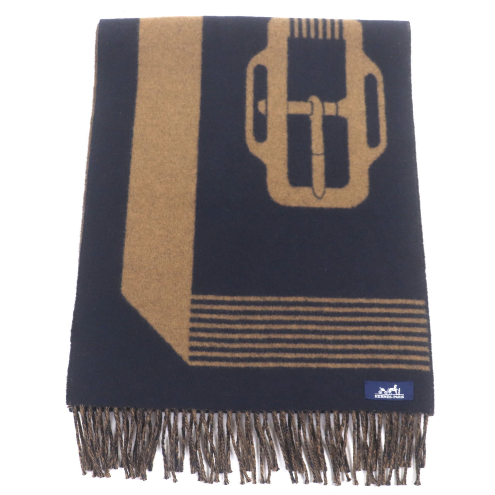 Cashmere Shawl Hermes: Cashmere Shawl Hermes Navy cashmere shawl from Hermes, measuring 1.9m x 38cm, made from high-quality cashmere material. This shawl is a notable piece, bearing a signature, and is available for purchas