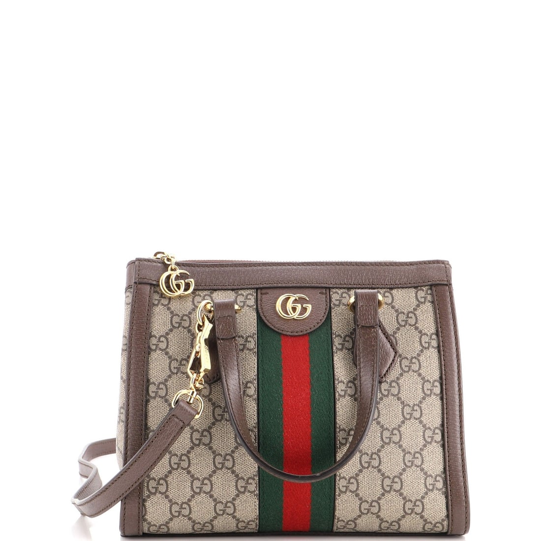 Canvas GG Coated Top Small Gucci Ophidia: Canvas GG Coated Top Small Gucci Ophidia Small Gucci Ophidia Top Handle Tote in Brown GG Coated Canvas, featuring a classic design with a gold-tone hardware and neutral microfiber interior. Minor corn