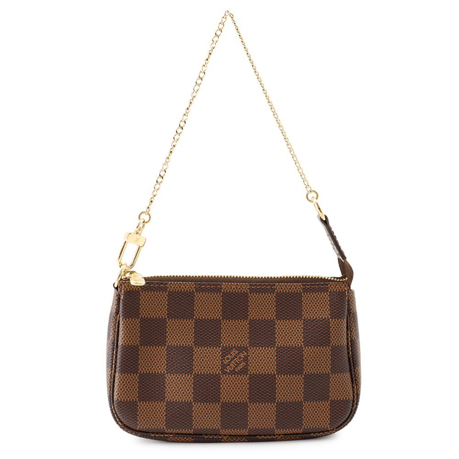 Canvas Pouch Damier Pochette Handbag Vuitton Louis: Canvas Pouch Damier Pochette Handbag Vuitton Louis Damier Pochette Handbag Vuitton Louis is a small, stylish pouch made of Damier canvas in a bold red color, adorned with gold hardware. Measuring