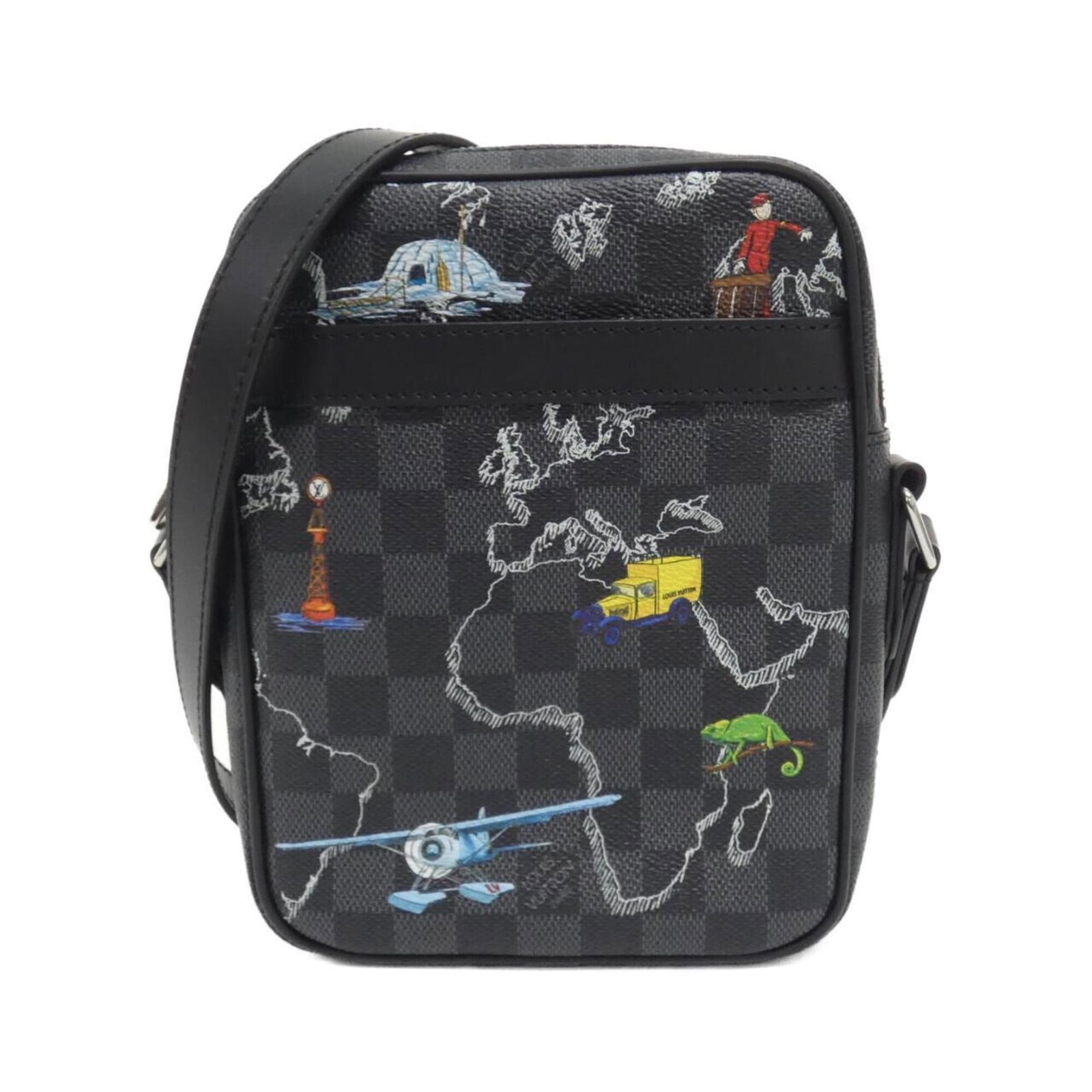 Canvas Coated Louis Vuitton Bag Shoulder: Canvas Coated Louis Vuitton Bag Shoulder The Louis Vuitton MPN N40239 Canvas Coated Shoulder Bag boasts a sleek graphite color and silver hardware, making it a stylish accessory for everyday use.
