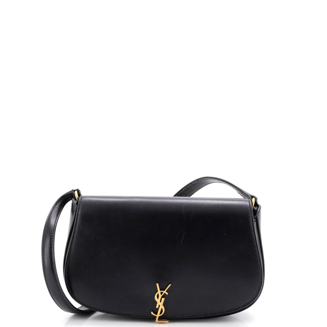 Saint Laurent Voltaire Shoulder Bag Leather Mini: Saint Laurent Voltaire Shoulder Bag Leather Mini Black leather mini shoulder bag with gold hardware, featuring a classic Saint Laurent Voltaire design. The bag boasts a sleek, sophisticated look with