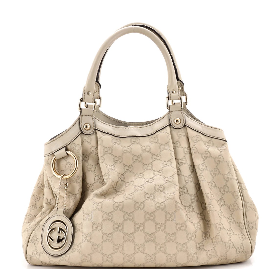 Gucci Sukey Tote Guccissima Leather Medium: Gucci Sukey Tote Guccissima Leather Medium Medium Gucci Sukey Tote Guccissima Leather Bag with Neutral Exterior and Brown Interior, Featuring Gold Tone Hardware and Charms. This Gucci Sukey Tote
