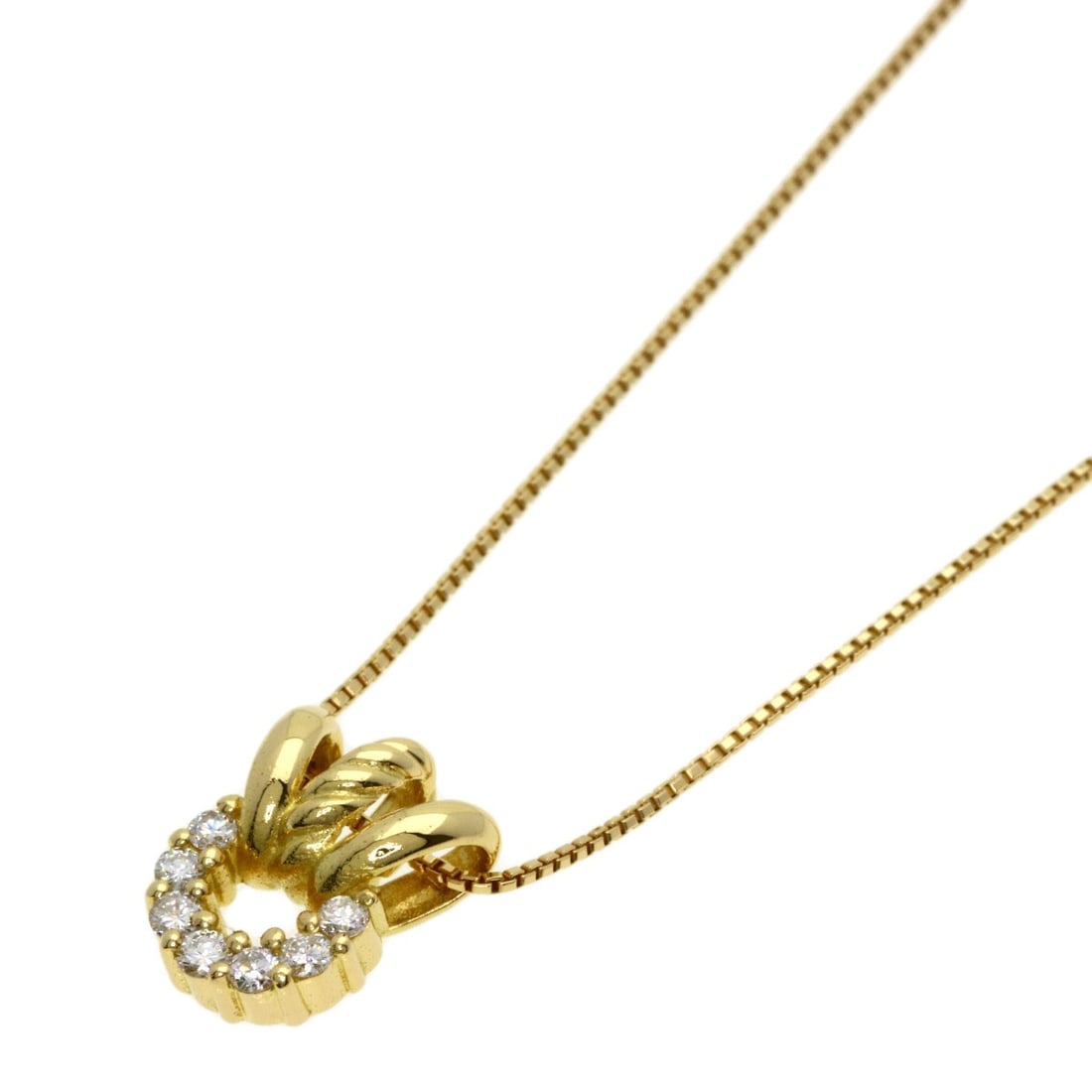 Celine Yellow K18 Gold Diamond Necklace: Celine Yellow K18 Gold Diamond Necklace K18 Yellow Gold Diamond Necklace in exquisite Celine style, boasting a total carat weight of 0.14ct in a stunning D-cut diamond, set against a backdrop of