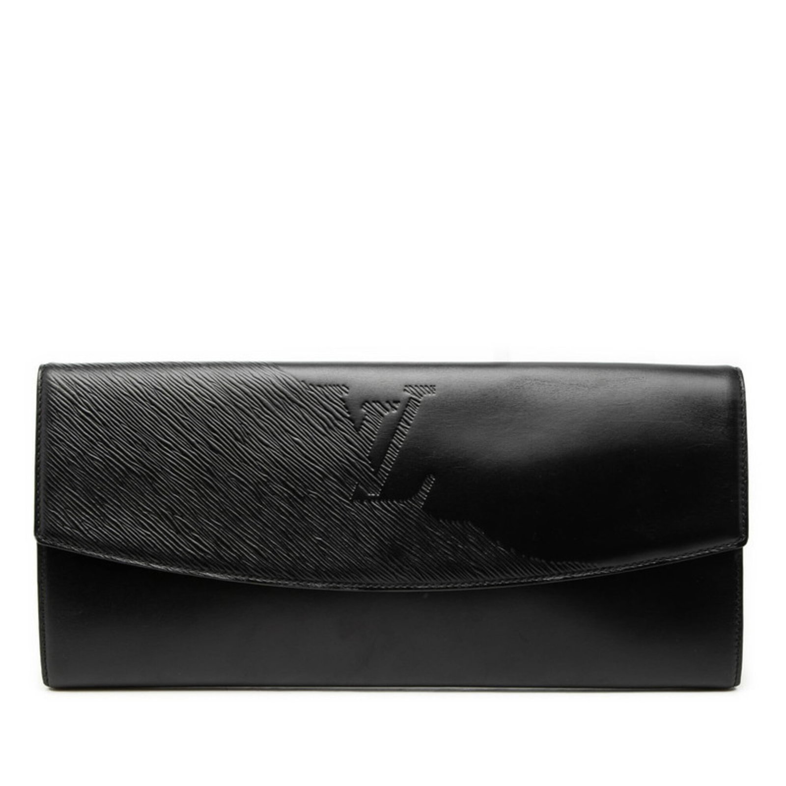 Clutch Bag Leather Louis Vuitton: Clutch Bag Leather Louis Vuitton Black Leather Louis Vuitton Opera Clutch Bag with a sleek design, measuring 16cm x 35cm x 3cm, features a 3.00cm drop handle. This stylish clutch bag is made from
