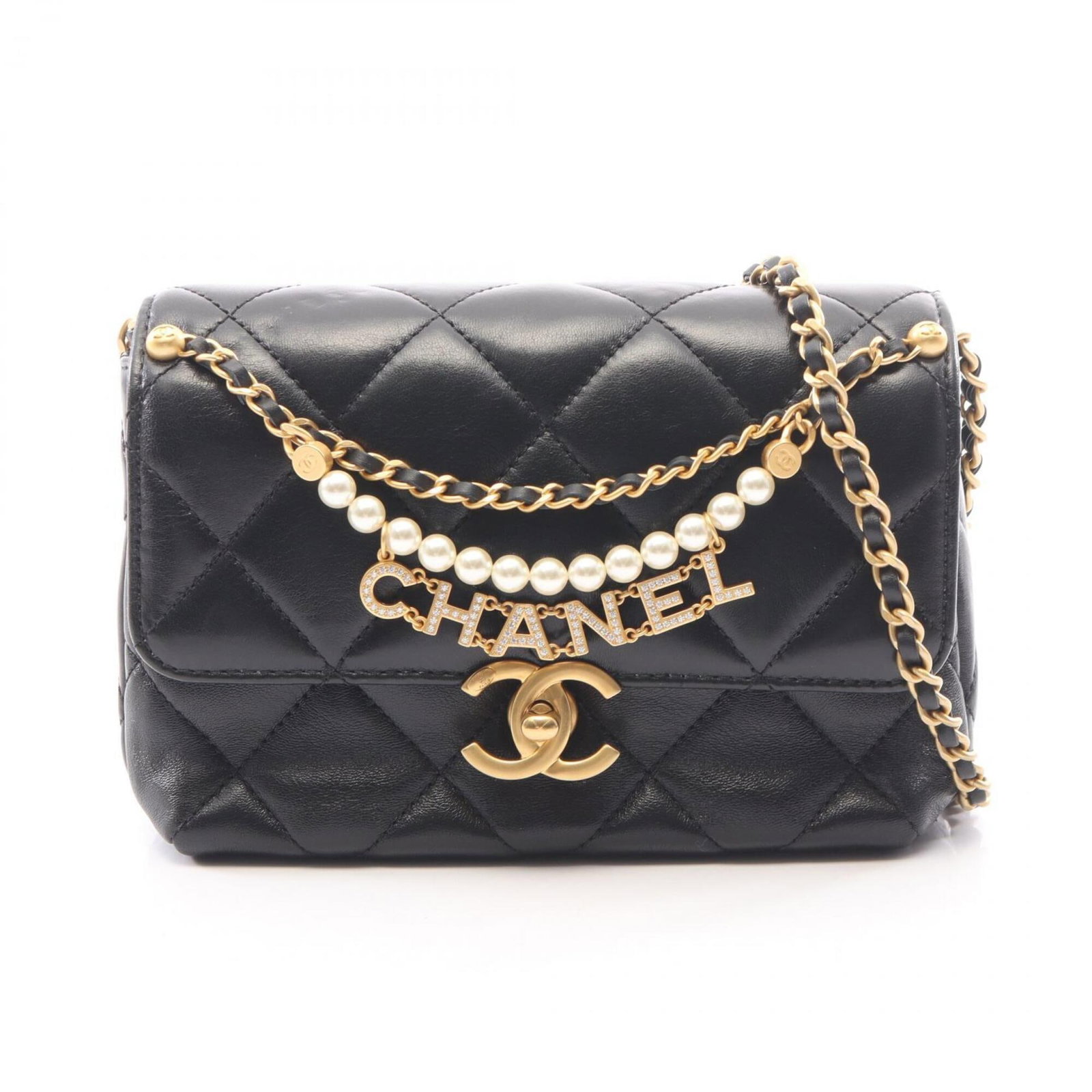 Shoulder Bag Leather Handbag Chanel: Shoulder Bag Leather Handbag Chanel Chanel's iconic shoulder bag is crafted from luxurious lambskin leather, featuring a sleek black finish. Measuring 13cm x 19cm x 9cm, this stylish accessory is