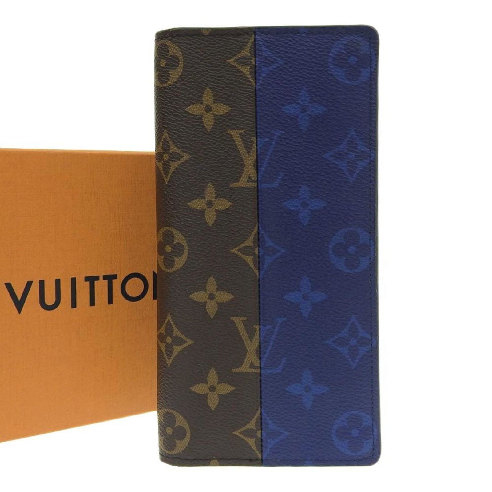 Louis Vuitton Long Wallet (Bi-Fold) Monogram: Louis Vuitton Long Wallet (Bi-Fold) Monogram The Louis Vuitton Long Wallet (Bi-Fold) Monogram in blue features the iconic monogram pattern, a signature design element of the brand. Made from
