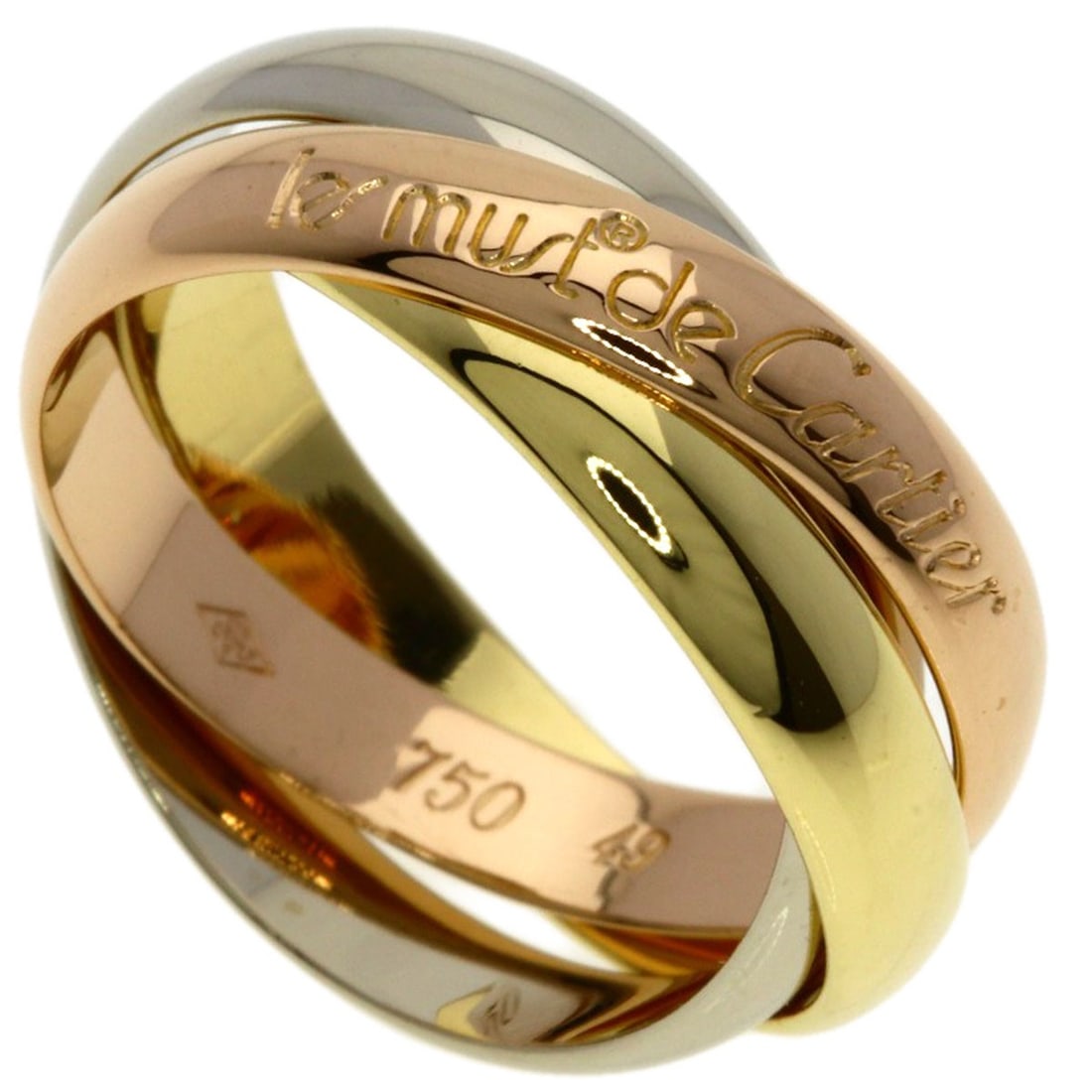 Cartier Trinity #49 Ring K18 Yellow Gold K18 White Gold: Cartier Trinity #49 Ring K18 Yellow Gold K18 White Gold Cartier Trinity #49 Ring is a K18 Yellow Gold and K18 White Gold masterpiece. This stunning ring features a signature and bears the mark of the