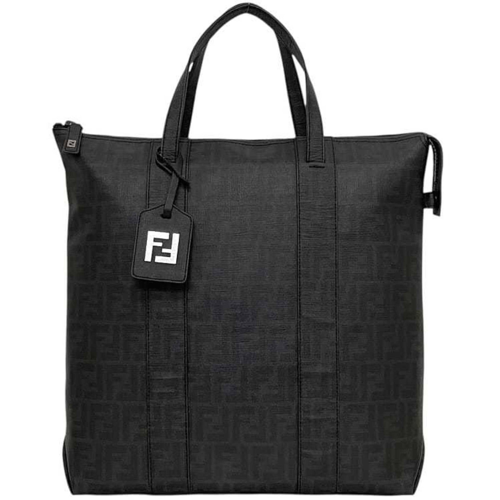 Zucchino Fendi Tote: Zucchino Fendi Tote Zucchino Fendi Tote is a black tote bag made from Zucchino material, measuring 41.5cm x 43.5cm x 12.5cm. This tote bag features a simple design with no additional accessories. Its
