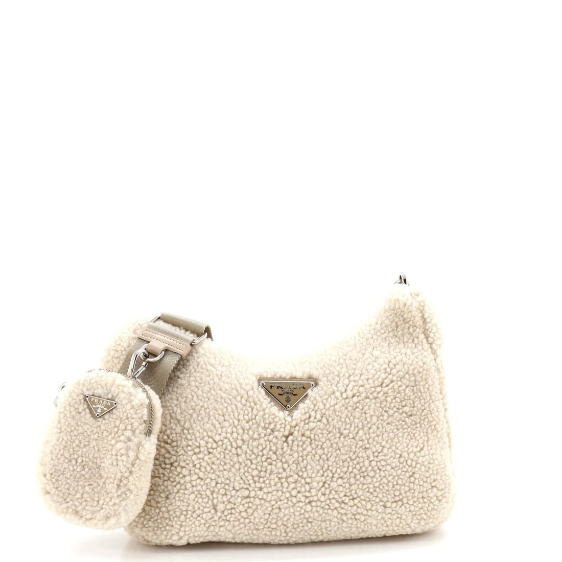 Shearling Small Shoulder Bag Re Edition 2005 Prada: Shearling Small Shoulder Bag Re Edition 2005 Prada Shearling Small Shoulder Bag Re Edition 2005 Prada - A timeless and luxurious accessory from the iconic Italian brand. This neutral-colored