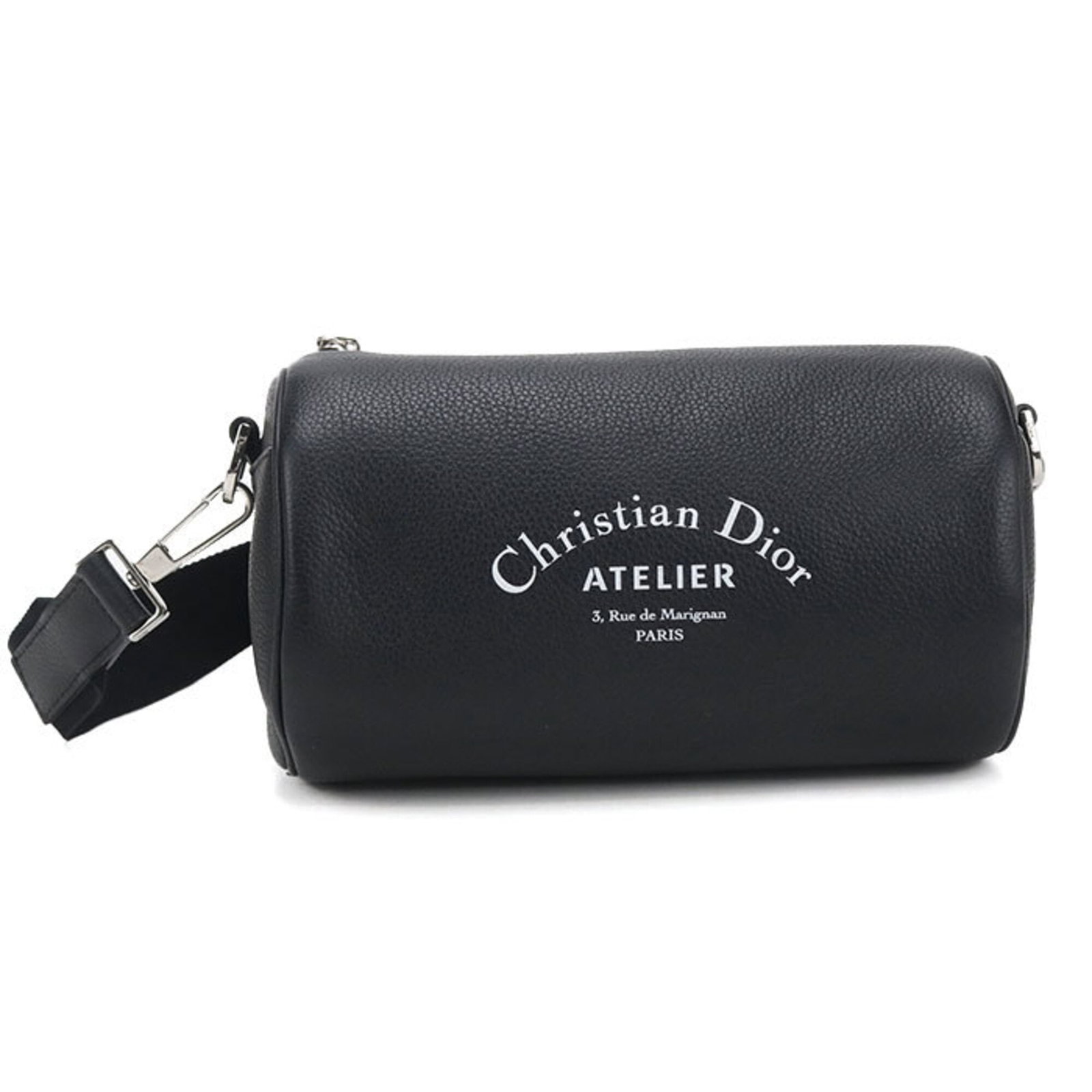 Shoulder Bag Leather Christian Dior: Shoulder Bag Leather Christian Dior This luxurious shoulder bag is crafted from high-quality leather, featuring a sleek black finish and silver hardware for a sophisticated touch. Measuring 12cm x