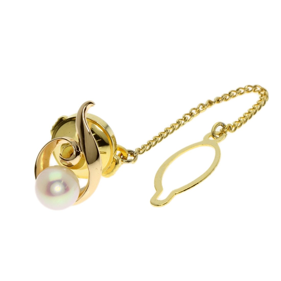 Tasaki Pearl Titac Tie Pin K14 Yellow Gold: Tasaki Pearl Titac Tie Pin K14 Yellow Gold Tasaki Pearl Titac Tie Pin K14 Yellow Gold is a K14 Yellow Gold tie pin featuring a gold exterior. The item bears a signature, a notable detail of its