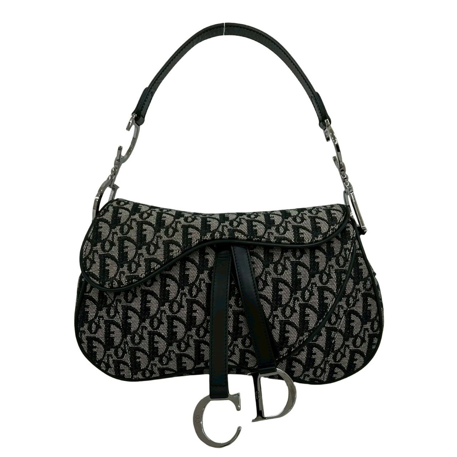 Canvas Leather Saddle Bag Shoulder Bag Christian Dior: Canvas Leather Saddle Bag Shoulder Bag Christian Dior Canvas Leather Saddle Bag Shoulder Bag Christian Dior - A sleek and sophisticated shoulder bag with a canvas and leather construction, featuring