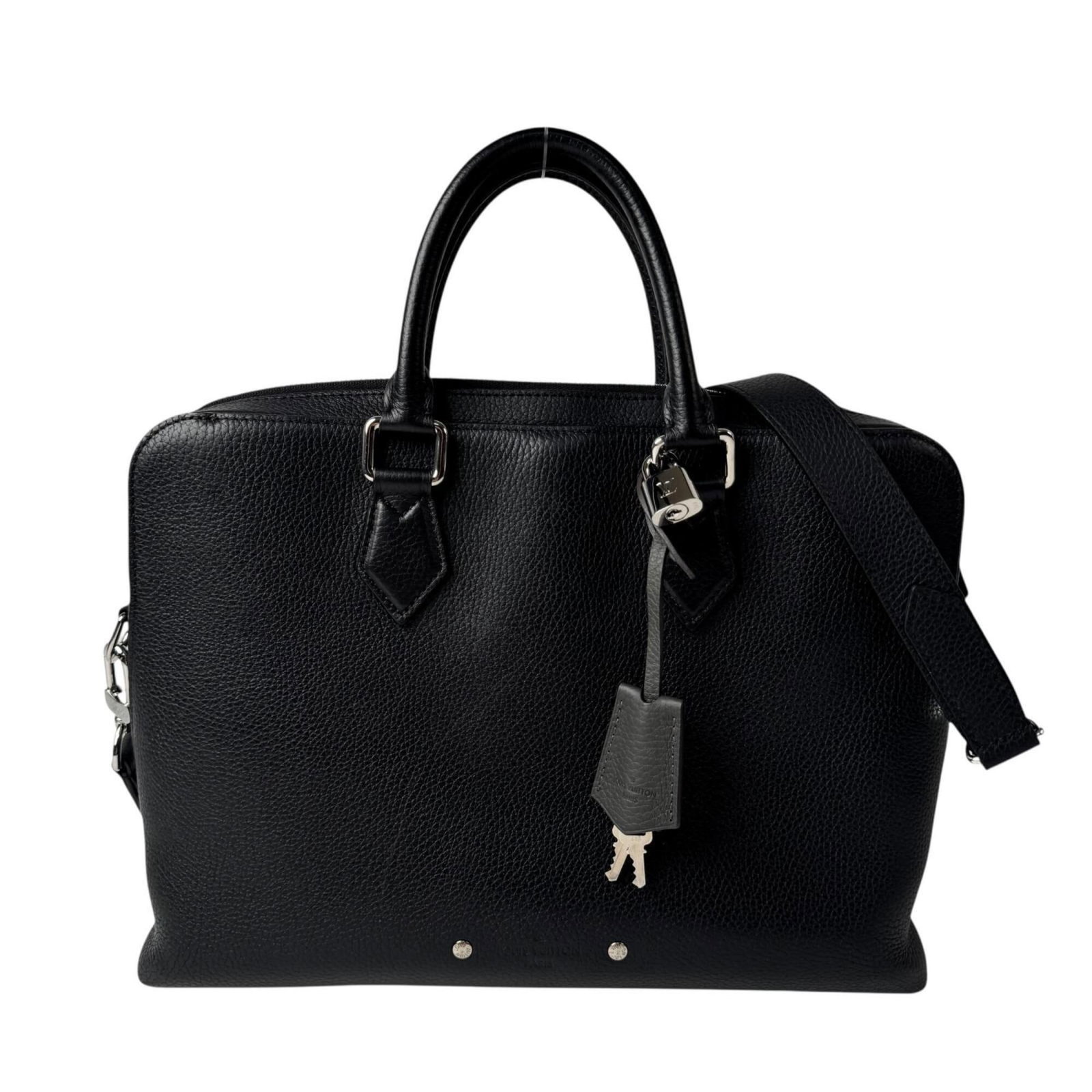 Shoulder Bag Leather Louis Vuitton Briefcase: Shoulder Bag Leather Louis Vuitton Briefcase The Louis Vuitton MPN M53488 Shoulder Bag Briefcase is a sleek and sophisticated leather bag, featuring a classic black design that exudes timeless