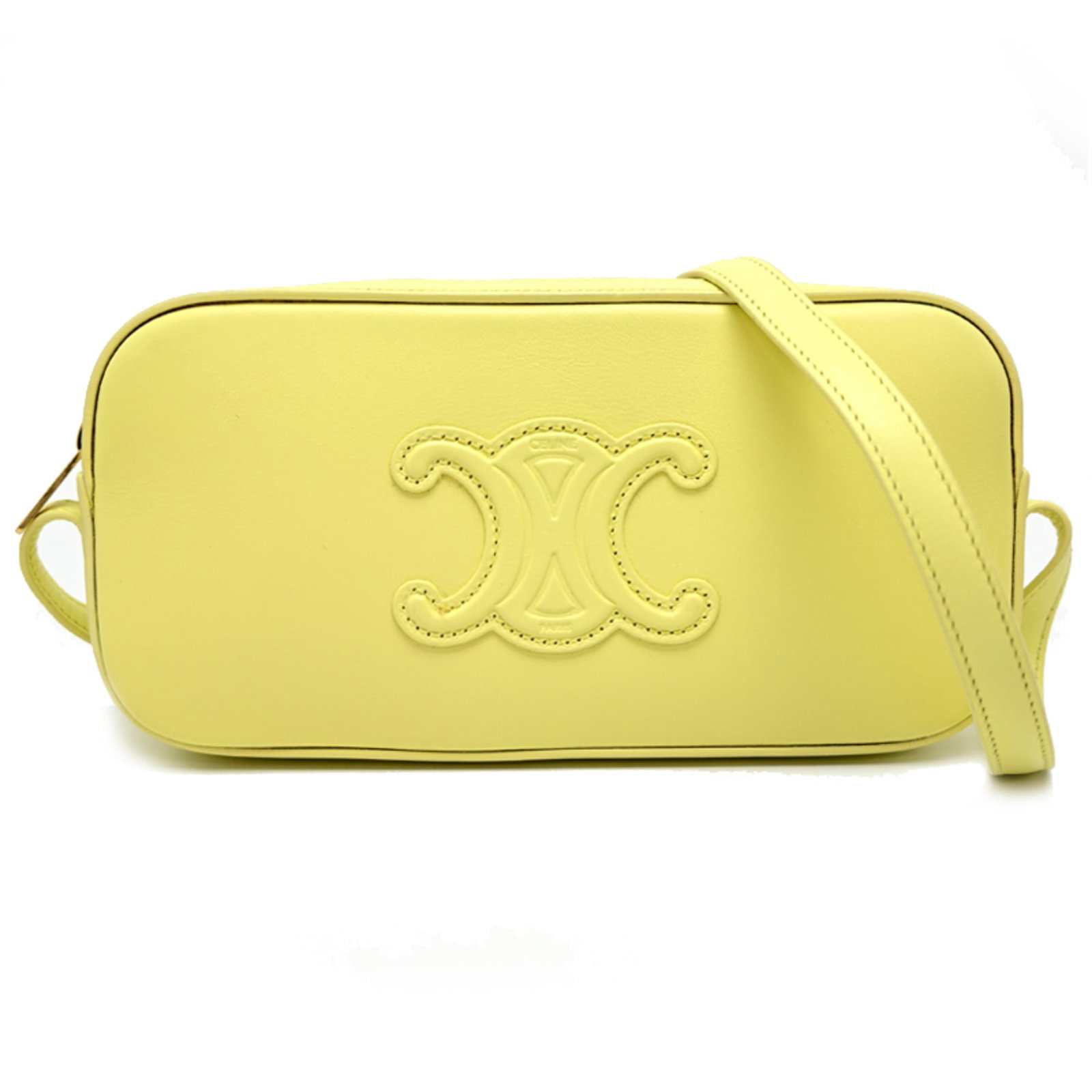 Shoulder Bag Leather Celine: Shoulder Bag Leather Celine Yellow leather shoulder bag from Celine, Italy, with dimensions 10cm x 19.5cm x 3cm. This bag features high-quality leather construction and a classic design. Item