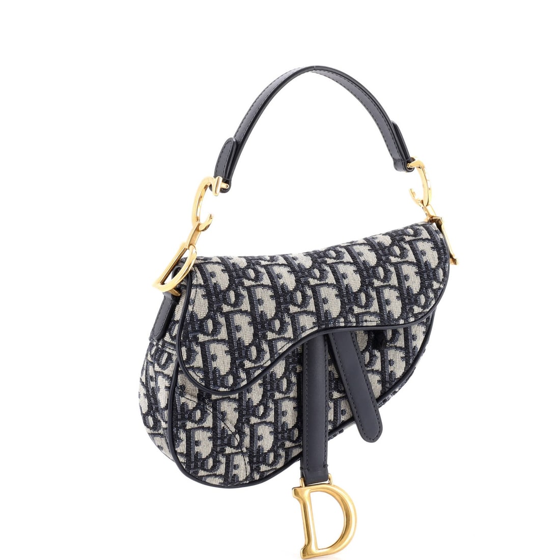 Canvas Oblique Christian Dior Saddle Mini: Canvas Oblique Christian Dior Saddle Mini Canvas Oblique Christian Dior Saddle Mini - A stylish and compact shoulder bag with a signature blue canvas exterior, featuring a classic oblique design and