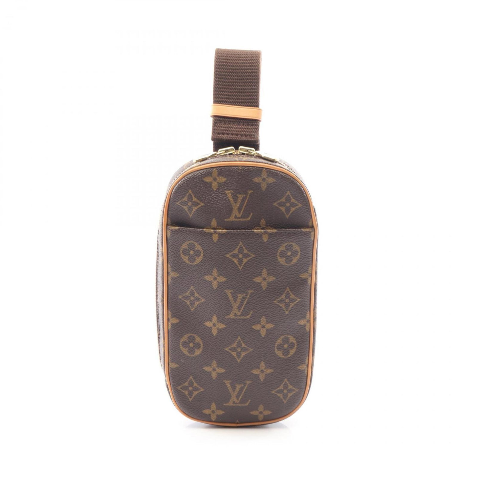 Coated Canvas Leather Handbag Fanny Pack Louis Vuitton: Coated Canvas Leather Handbag Fanny Pack Louis Vuitton Coated canvas and leather make up this Louis Vuitton fanny pack, available in brown. Measuring 22cm x 12cm x 5cm, it features a classic design.