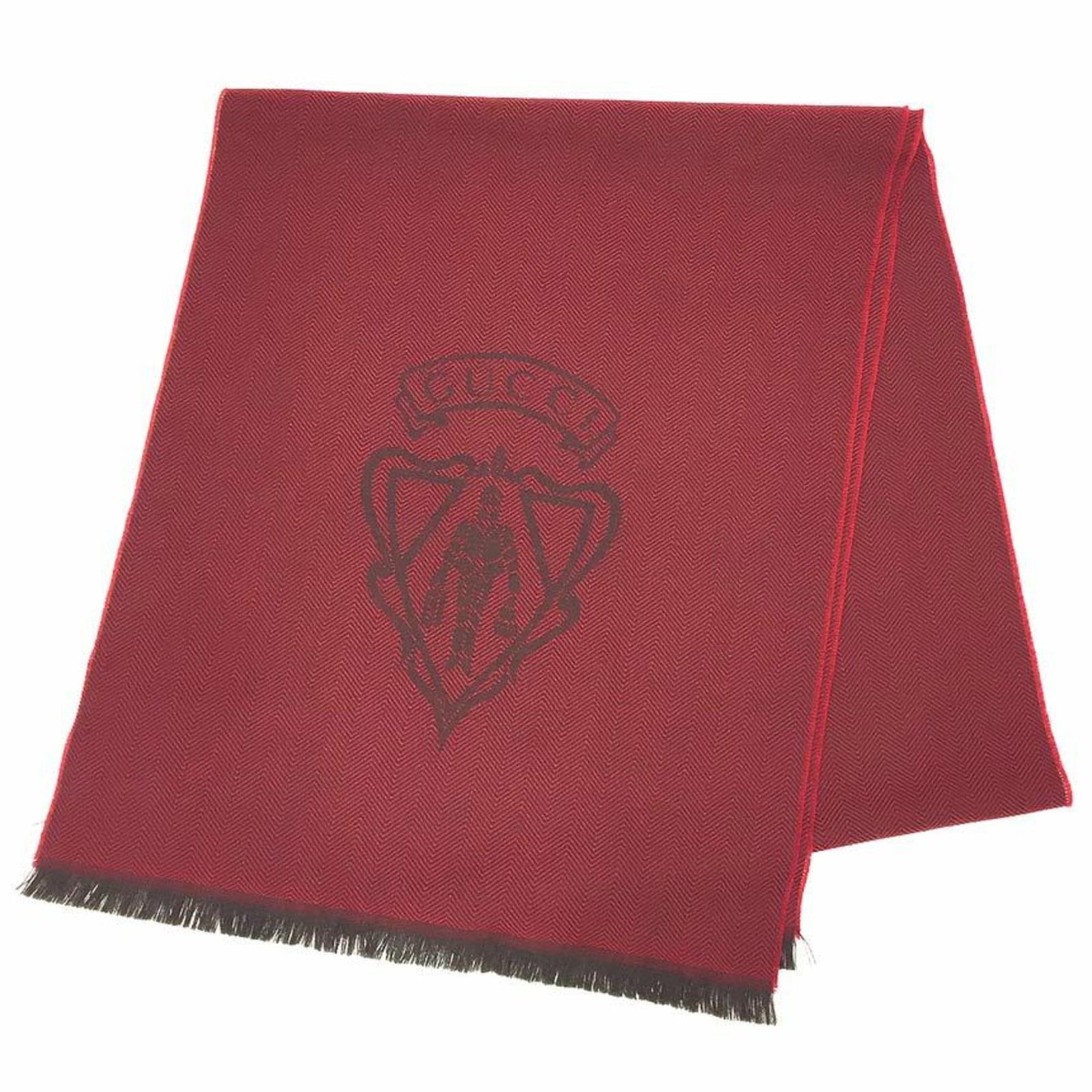 Stole Wool from Gucci: Stole Wool from Gucci Stole wool from Gucci is a unique piece, measuring 40cm x 1.8m in size, made from high-quality wool material and available in burgundy color. The item comes in a sturdy box,