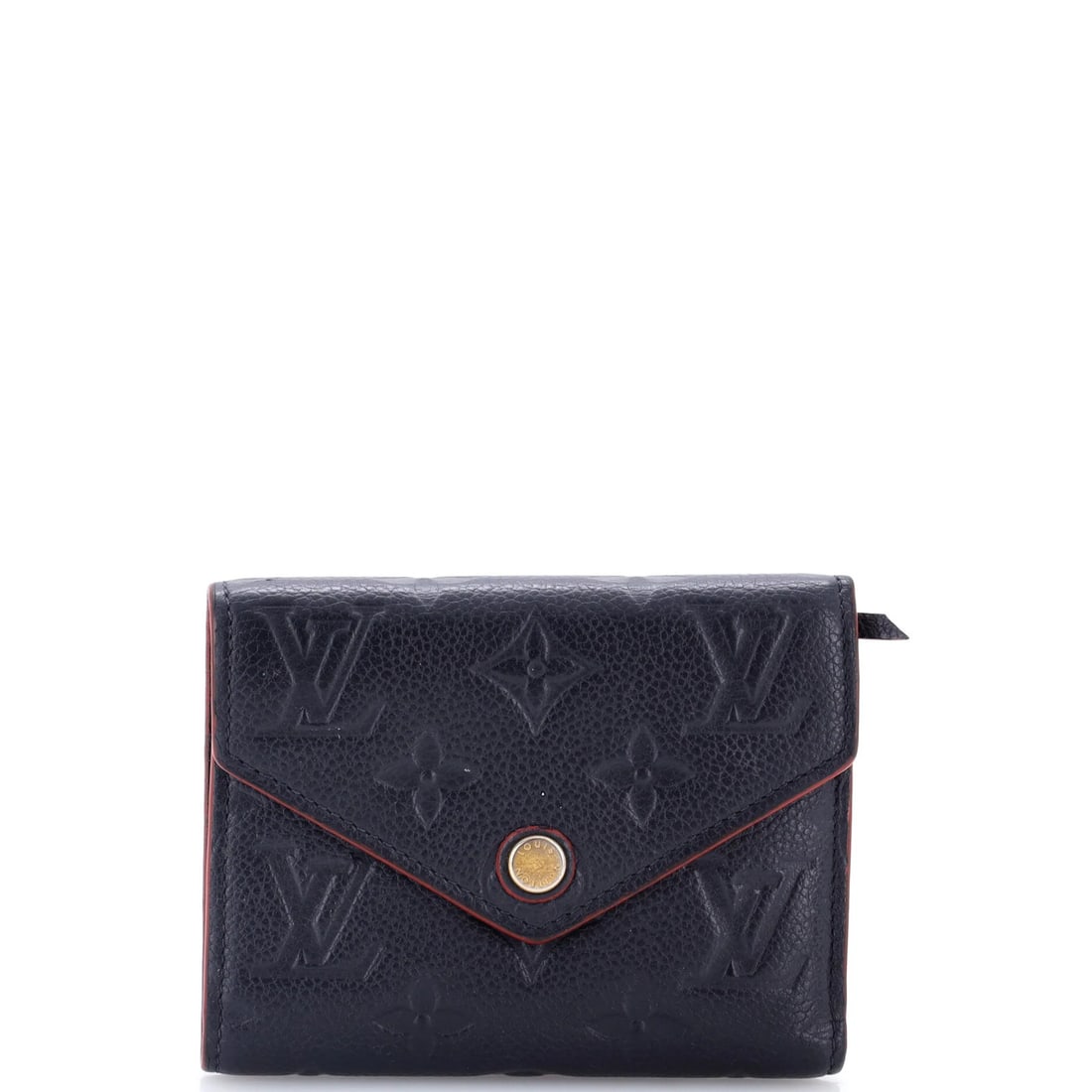 Victorine Wallet Monogram Leather Louis Vuitton Empreinte: Victorine Wallet Monogram Leather Louis Vuitton Empreinte Blue Louis Vuitton Victorine Wallet Monogram Empreinte Leather features a classic design with a signature blue hue. The wallet boasts a