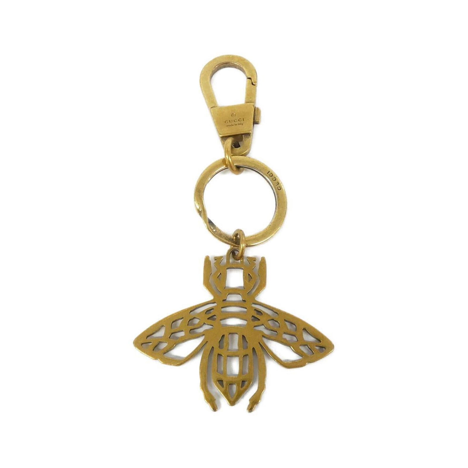 Keyring Gucci: Keyring Gucci Gold Gucci keyring, a stylish accessory for everyday carry. This iconic Gucci keyring is crafted in gold, adding a touch of luxury to any outfit. Its sleek design makes it a versatile ad