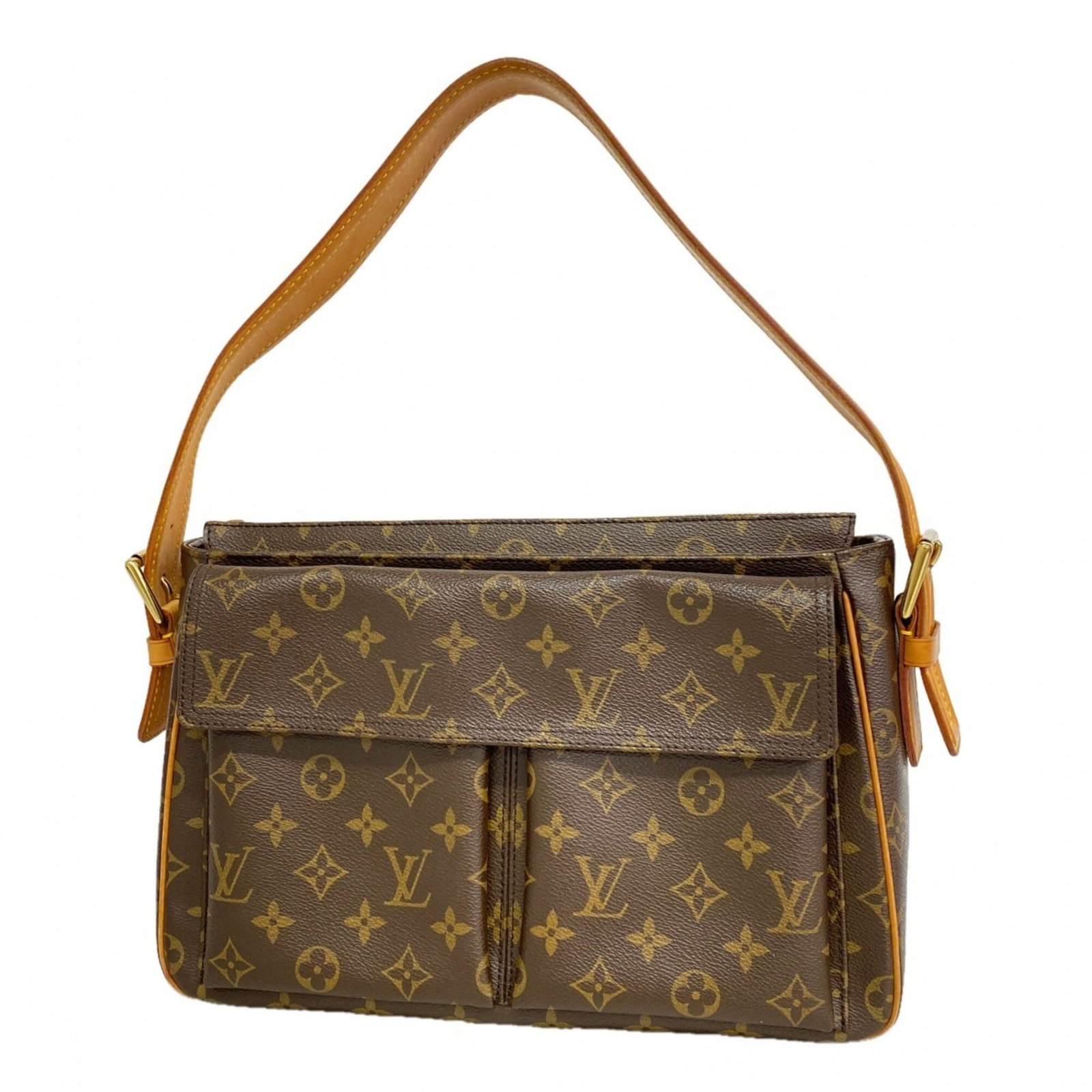 Shoulder Bag by Louis Vuitton: Shoulder Bag by Louis Vuitton Brown Louis Vuitton shoulder bag with a size of 22cm x 30cm x 10cm, featuring a classic design and signature monogram pattern. This stylish bag is made of high-quality