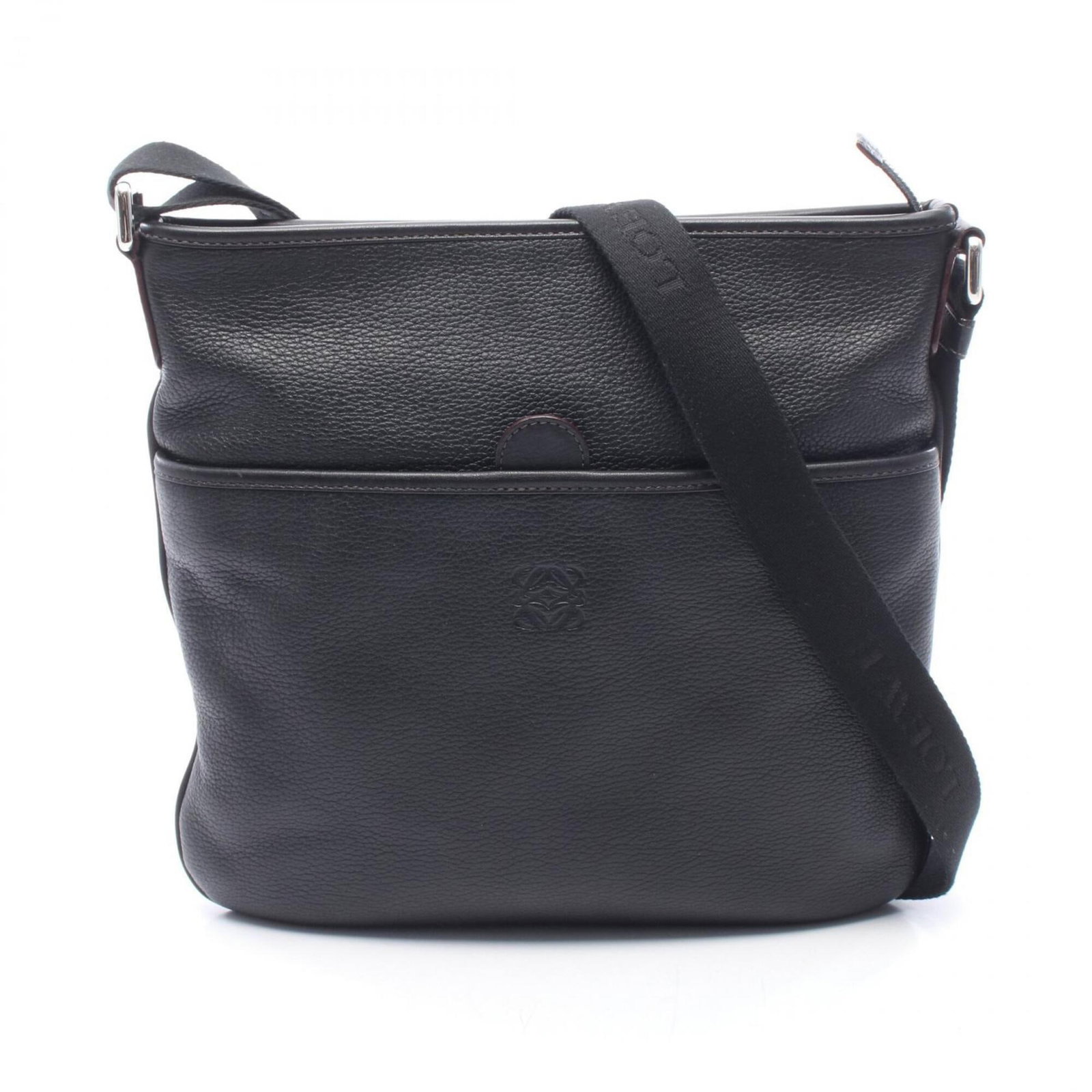 Shoulder Bag Leather Loewe Handbag: Shoulder Bag Leather Loewe Handbag Black Leather Loewe Shoulder Bag with Classic Design. This 29cm x 29.5cm x 2cm shoulder bag is made from high-quality leather, featuring a timeless design that