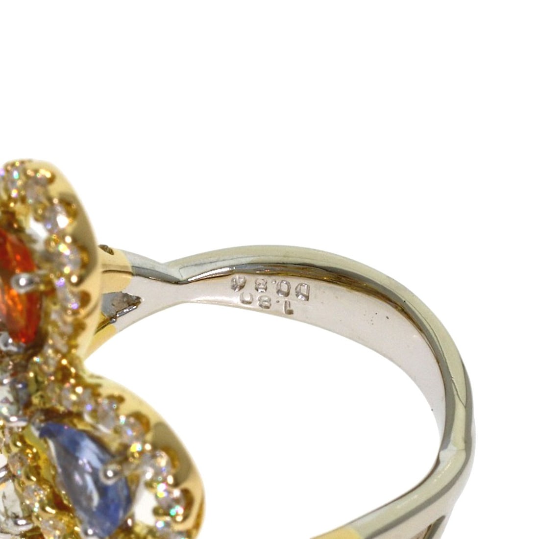 Stone Diamond Multi Colored Queen Ring Gold - 5