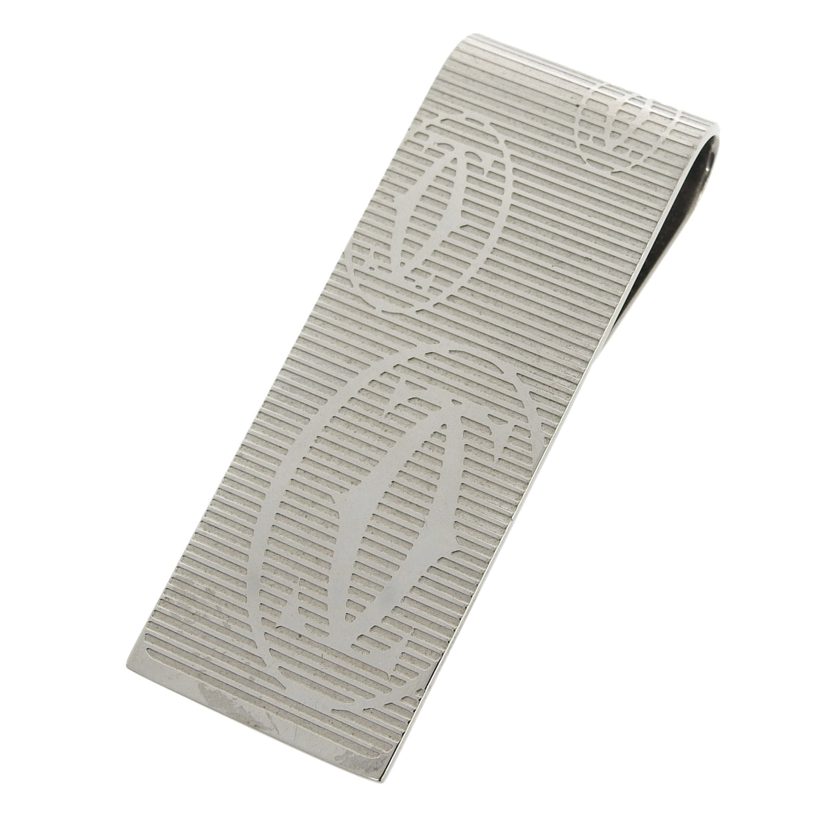Metal Money Clip Cartier: Metal Money Clip Cartier Silver Metal Money Clip from Cartier, measuring 5cm x 1.8cm, is a compact accessory made from metal. This Cartier money clip is designed in Spain and features a silver finish.