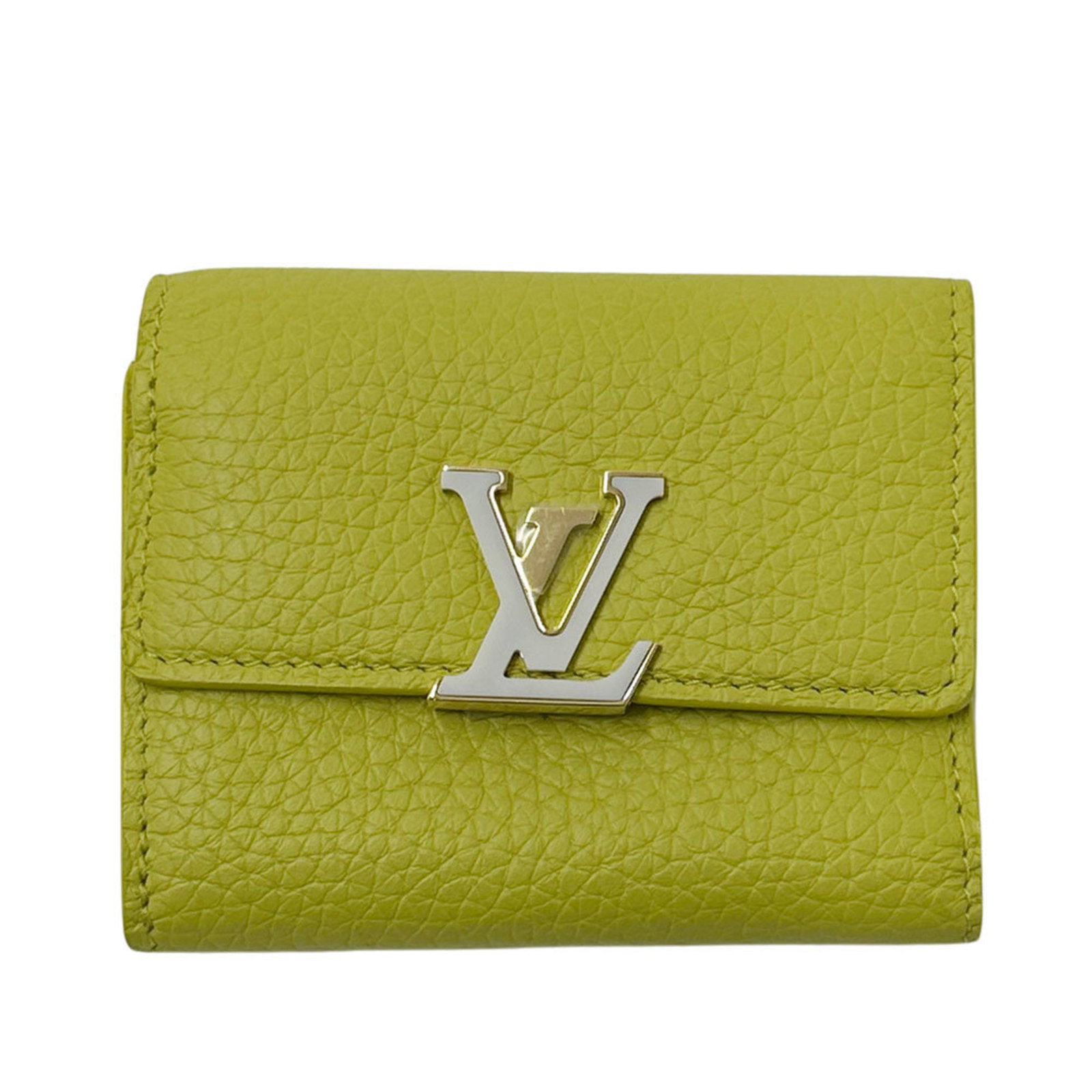 Louis Vuitton Wallet (Tri-Fold) Leather: Louis Vuitton Wallet (Tri-Fold) Leather Yellow Louis Vuitton Tri-Fold Leather Wallet with Dust Bag. This tri-fold wallet is made from high-quality leather and features a classic design. Comes with a