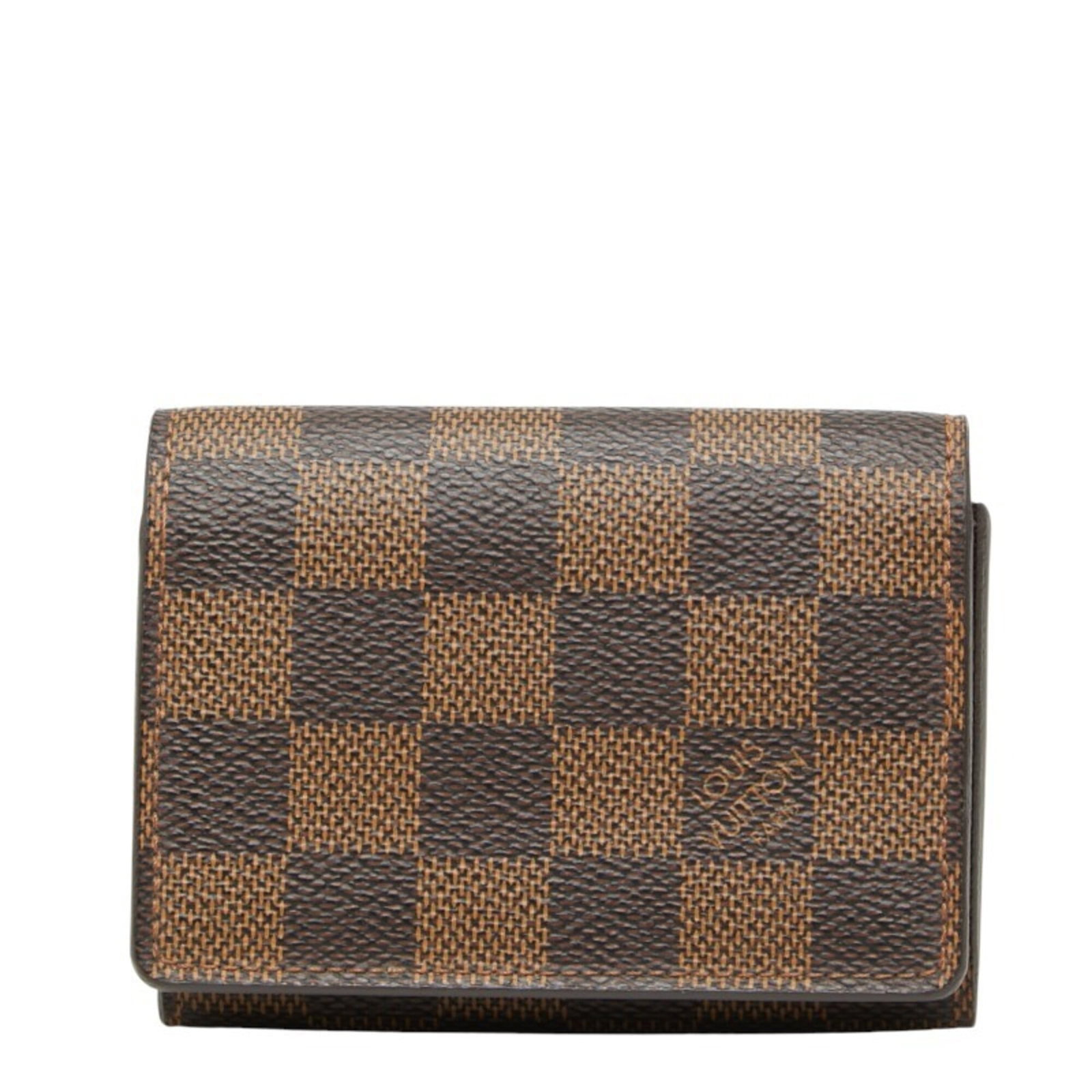 Louis Vuitton Card Case Pvc Leather: Louis Vuitton Card Case Pvc Leather Brown Louis Vuitton Card Case Pvc Leather, 8cm x 10.4cm x 1cm, features a combination of PVC and leather materials, providing a unique texture. The card case is