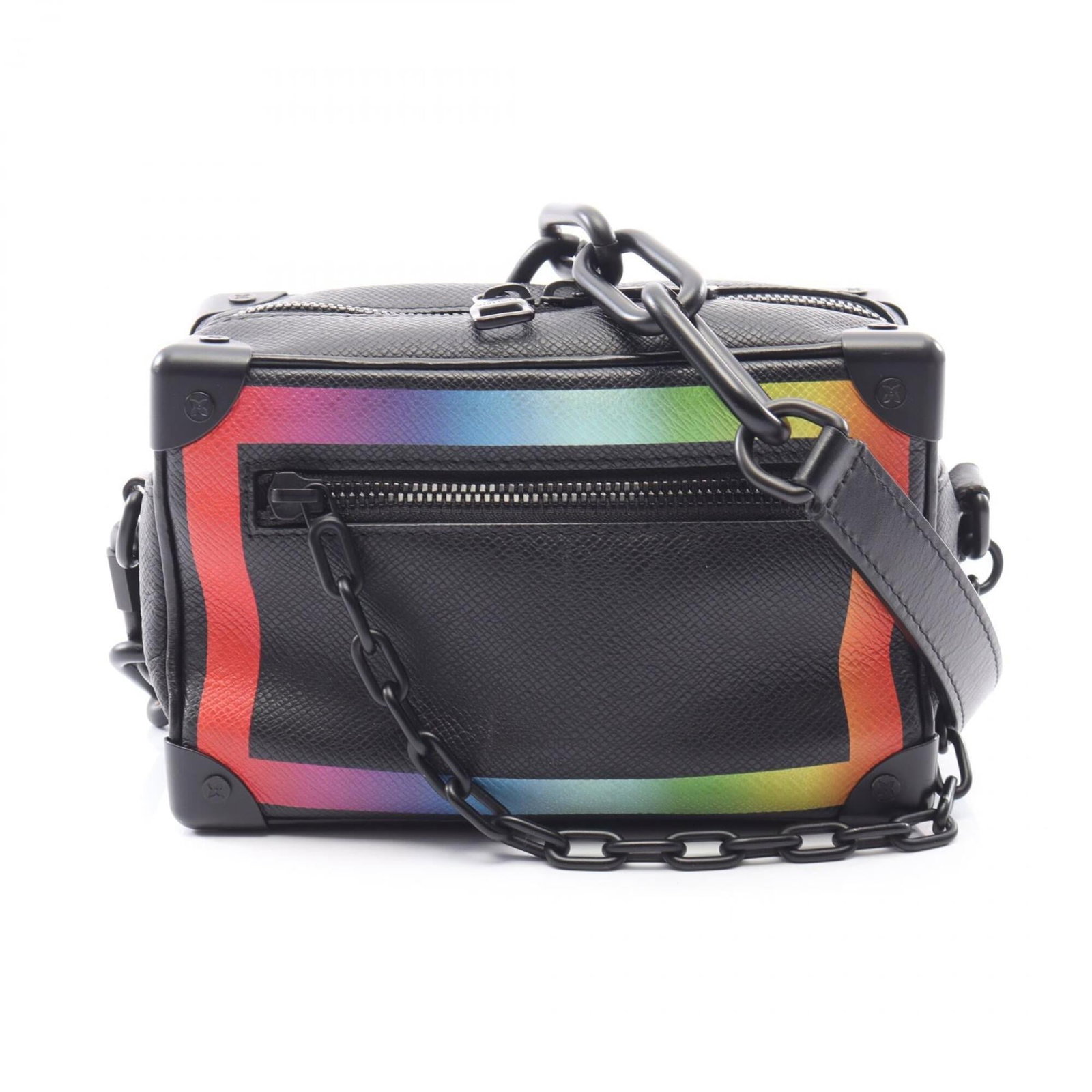 Shoulder Bag Handbag Leather Louis Vuitton: Shoulder Bag Handbag Leather Louis Vuitton Black and multi-color leather Louis Vuitton shoulder bag with a size of 12.5cm x 18.5cm x 7cm. This bag features a classic design with a timeless look,