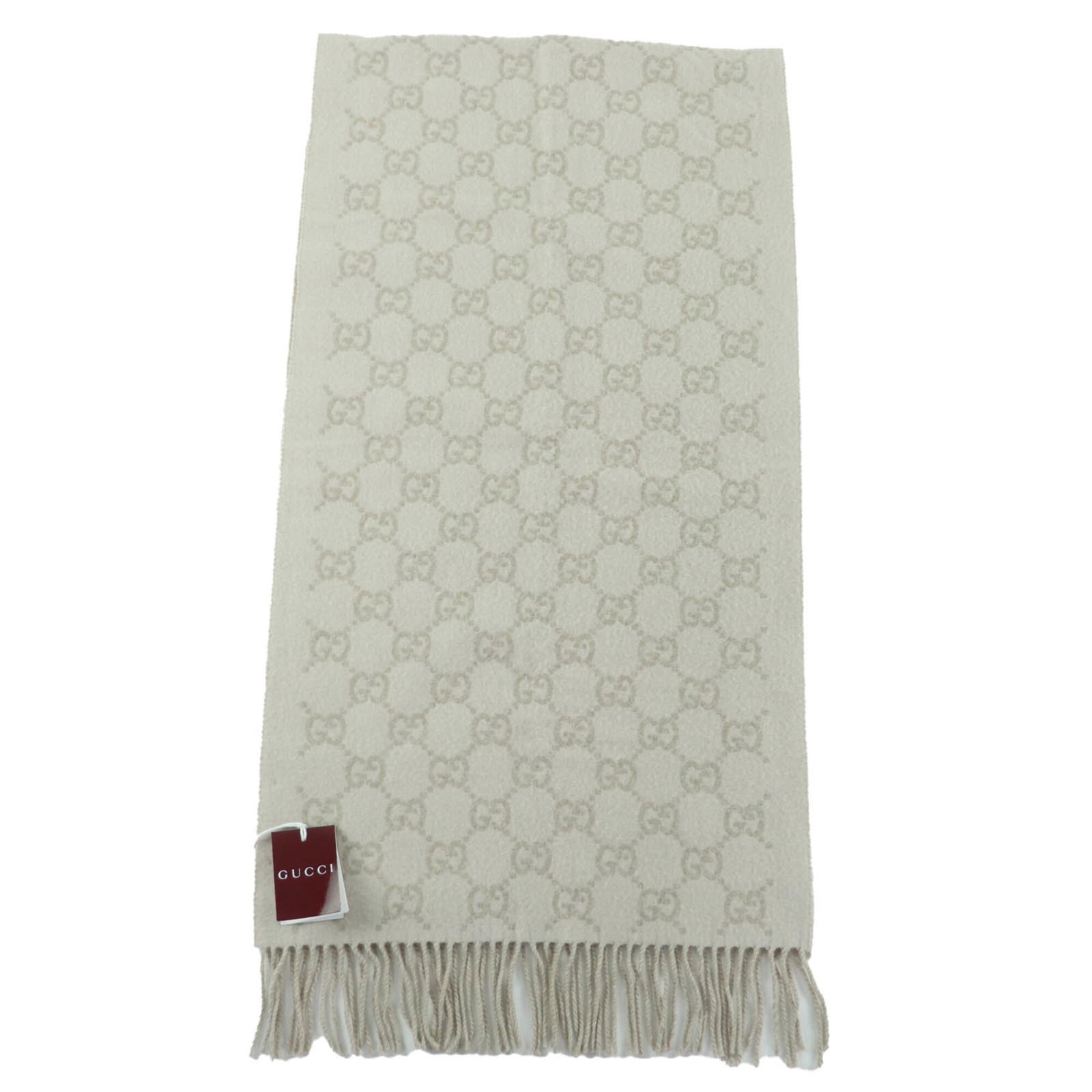 Cashmere Stole Gucci: Cashmere Stole Gucci Cashmere Stole from Gucci, Italy, crafted from 100% cashmere, features a classic beige color and measures 1.9m x 45cm. This luxurious stole boasts a timeless design, perfect for