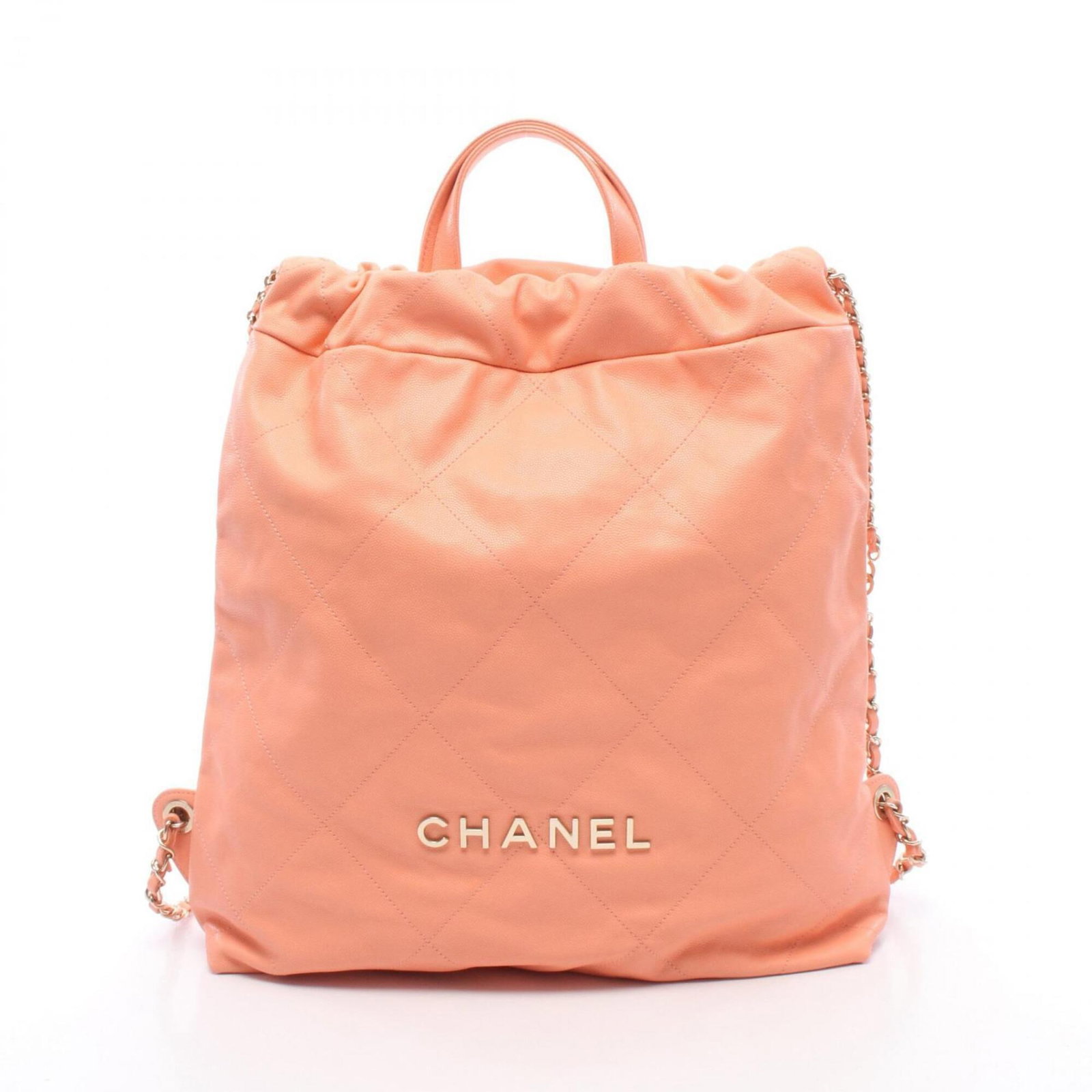 Leather Handbag Backpack Chanel: Leather Handbag Backpack Chanel Pink leather backpack with gold hardware, measuring 39cm x 34cm x 8cm. This Chanel backpack features a classic design with a signature style. Made from high-quality