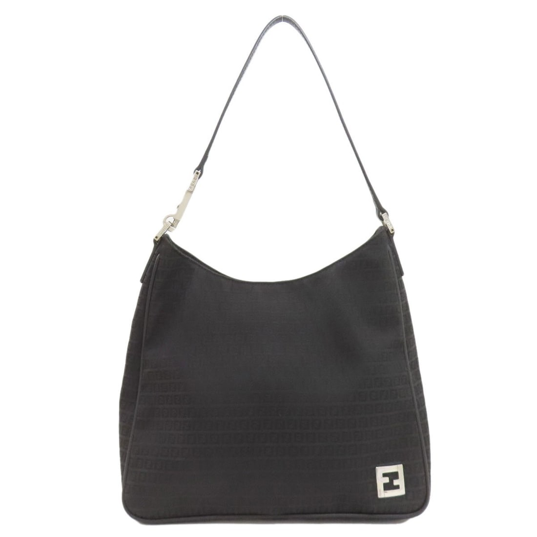 Canvas Zucchinopattern Fendi Tote Bag: Canvas Zucchinopattern Fendi Tote Bag Canvas Zucchinopattern Fendi Tote Bag - A striking black canvas tote bag featuring a unique zucchinopattern design, showcasing Fendi's signature style. The bag's 