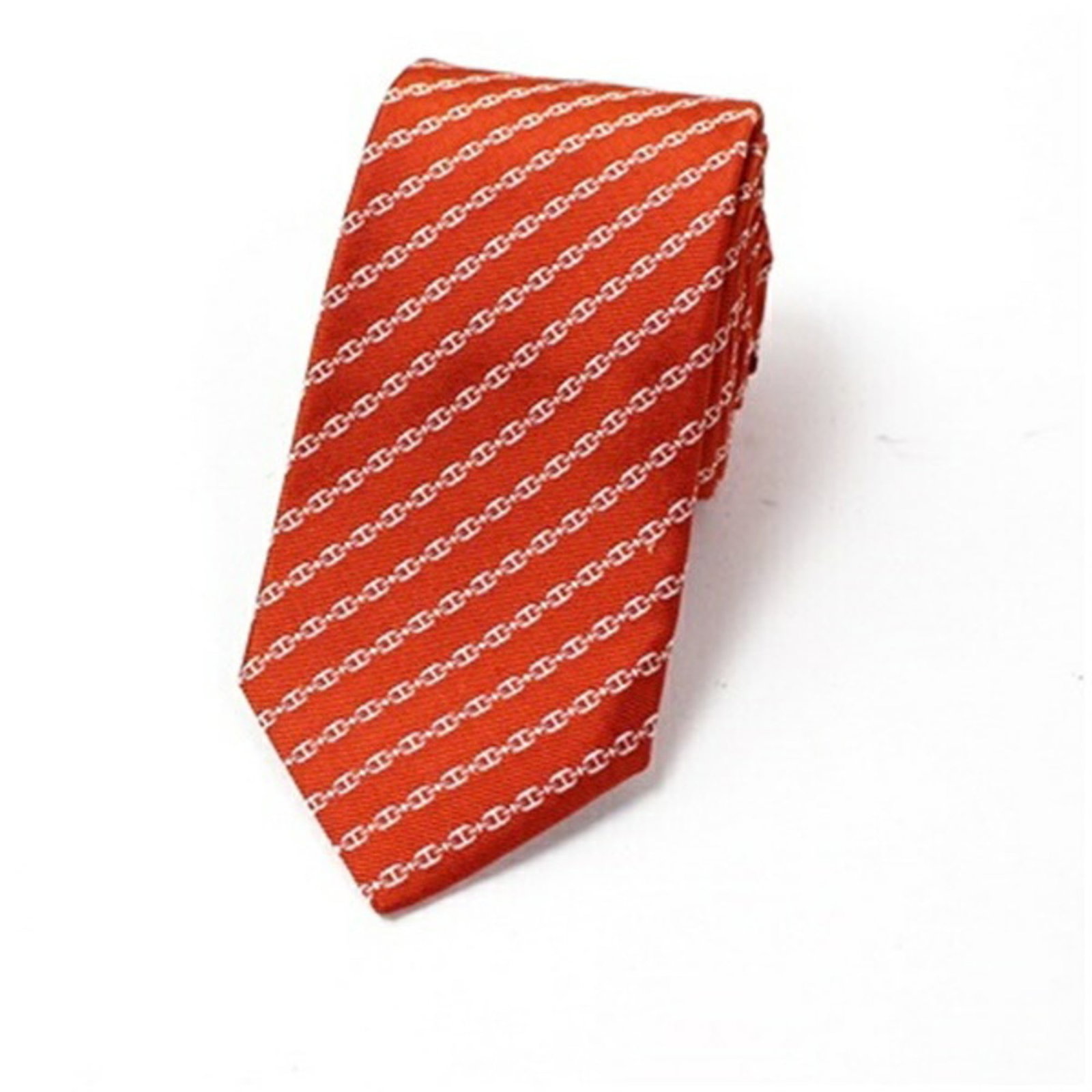 Silk Cravat Hermes: Silk Cravat Hermes Silk Cravat in vibrant orange, crafted from high-quality silk with a width of 7cm, adds a pop of color to any outfit. This cravat from the renowned brand Hermes is a statement piece