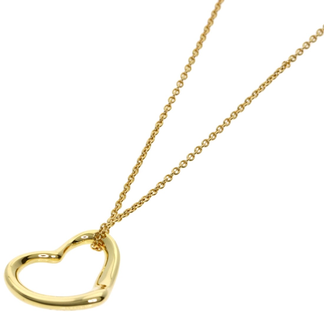 Yellow Gold Necklace Tiffany&Co Open Heart K18: Yellow Gold Necklace Tiffany&Co Open Heart K18 Yellow Gold Necklace with Tiffany&Co Open Heart Design, crafted from K18 Gold for durability and luxury, features a striking open heart design that adds 