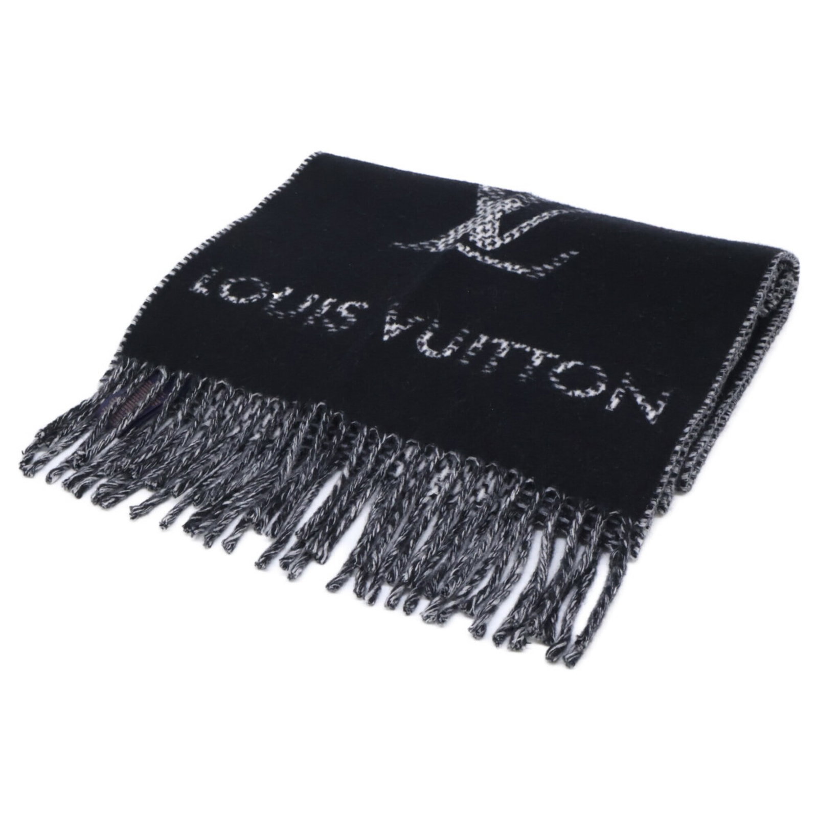 Cashmere Stole Vuitton Louis: Cashmere Stole Vuitton Louis Cashmere Stole by Louis Vuitton measures 1.97m x 33cm, featuring a luxurious black or gray color and made from high-quality cashmere material. The stole boasts a