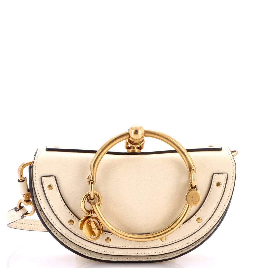 Chloe Nile Crossbody Bag Leather Mini: Chloe Nile Crossbody Bag Leather Mini This Chloe Nile Crossbody Bag Leather Mini is a neutral-toned, mini crossbody bag made from high-quality leather. The bag features a classic design with a 4"