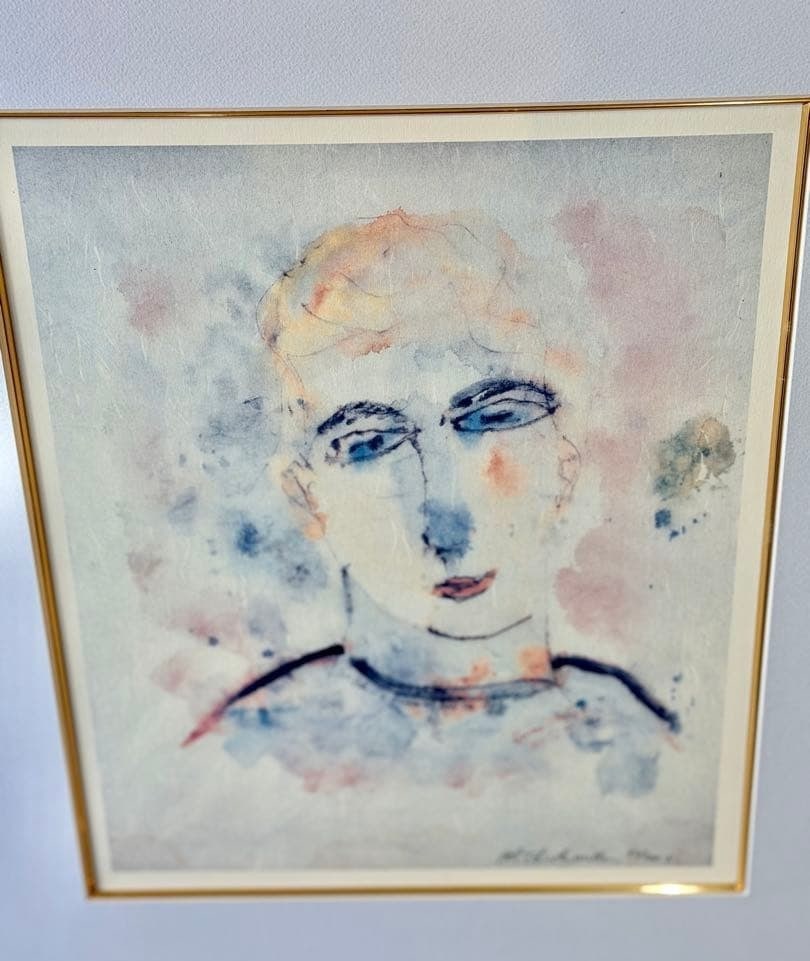 Limited Edition Signed Abstract Portrait Framed Art by Henry Miller Lithograph (1 of 10)