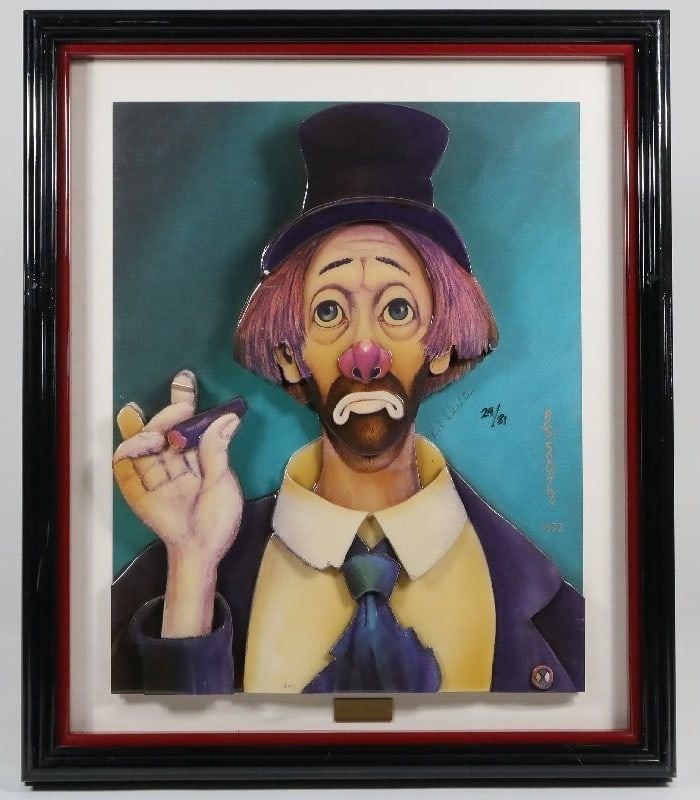Clown Skelton Red Young Freddie 3D Art Framed Signed 1972 29/ 81: Clown Skelton Red Young Freddie 3D Art Framed Signed 1972 29/ 81 Item Specifics: Unit Of Sale: Single Piece Artist: Red Skelton Signed By: Red Skelton Size: Large Signed: Yes Material: Paper Framing: 