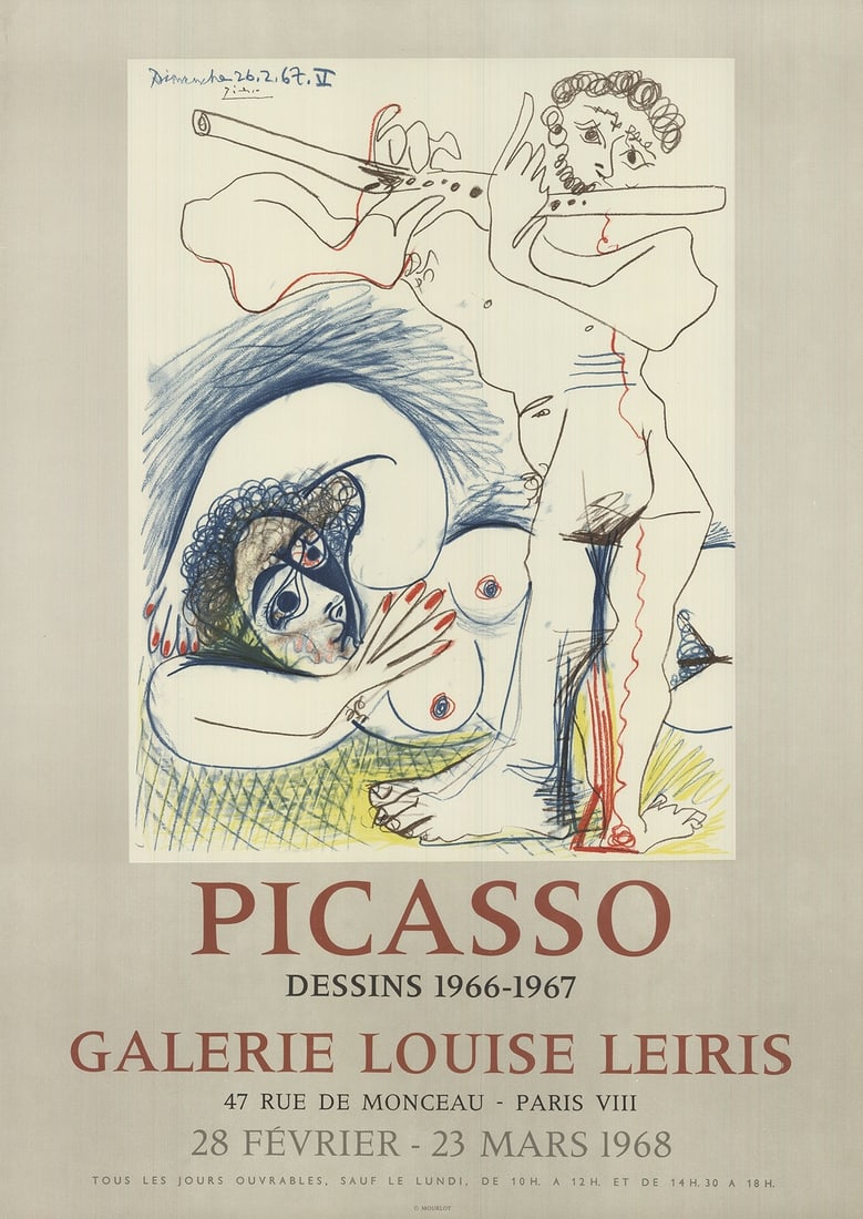 PABLO PICASSO The Flutiste 28.25" x 20" Lithograph 1968 Cubism Blue Green Whit: PABLO PICASSO The Flutiste 28.25" x 20" Lithograph 1968 Cubism Blue Green Whit Item Specifics: Artist: Pablo Picasso Brand: Picasso Pablo Country/Region Of Origin: France Exact Year: 1968 Height: 28.2