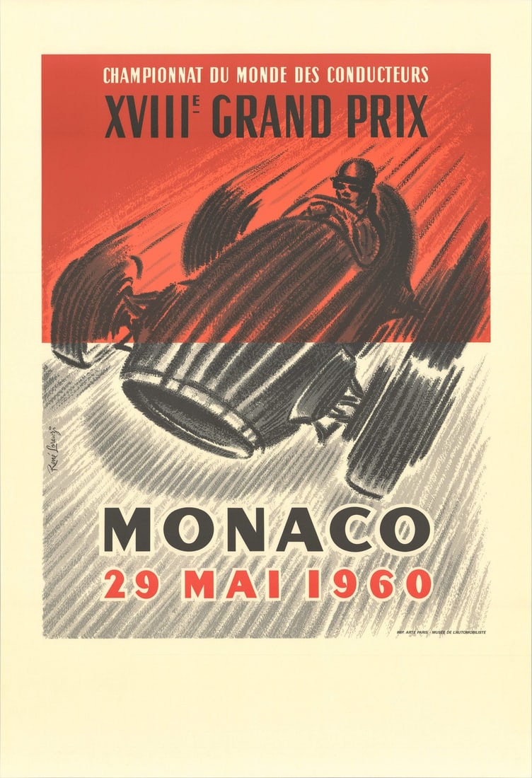 Monaco Grand Prix 1960 35.5 x 25.5 Lithograph Vintage Red: Monaco Grand Prix 1960 35.5 x 25.5 Lithograph Vintage Red Item Specifics: Artist: Rene Lorenzo Brand: Lorenzo Rene Exact Year: 1994 Height: 35.5 Item Height: 35.5 Item Width: 25.5 Subject: Travel Type