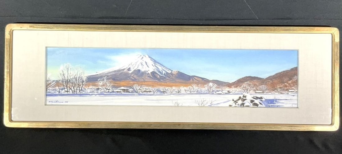Mt Fuji Japan Landscape Framed Original Watercolor Painting By Brian (1 of 10)