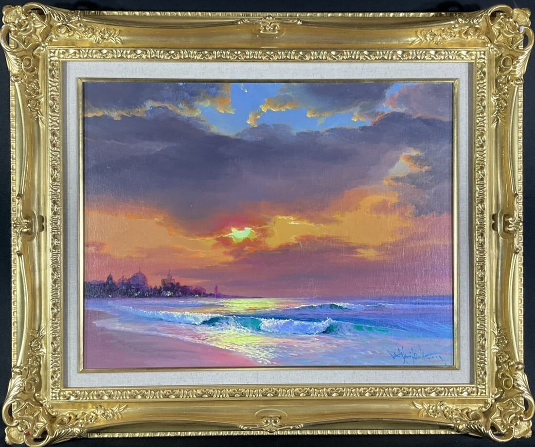 Park Sang Duk Morning in Napoli IV Original Oil Painting Seascape (1 of 10)