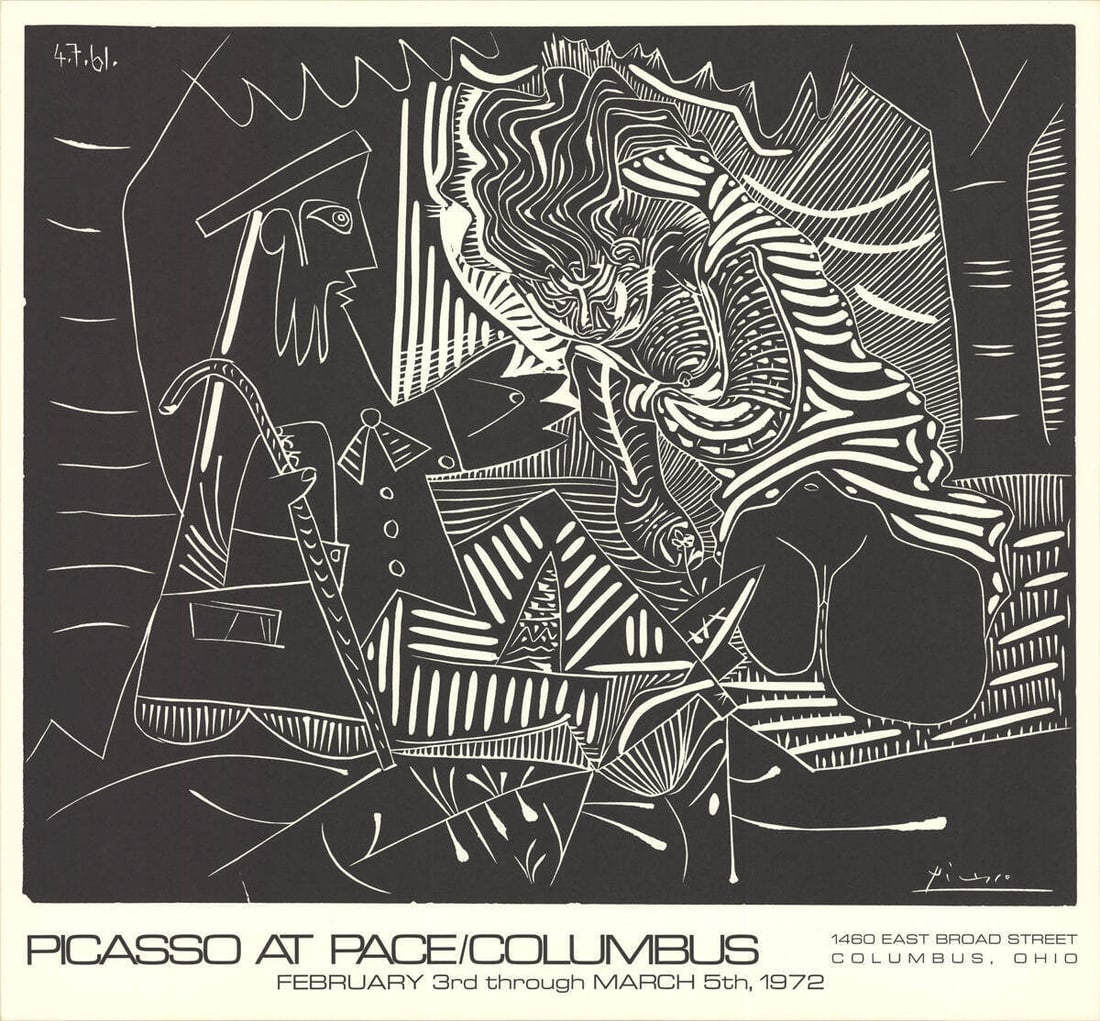 PABLO PICASSO Luncheon on the Grass (white) 25.5" x 27.25" Lithograph 1972 Cubis (1 of 1)