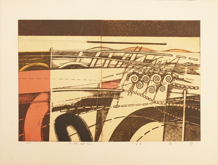 Takahiko Hayashi Signed AP Etching Print Z 14 Oct 92 Abstract Art 1992 (1 of 9)