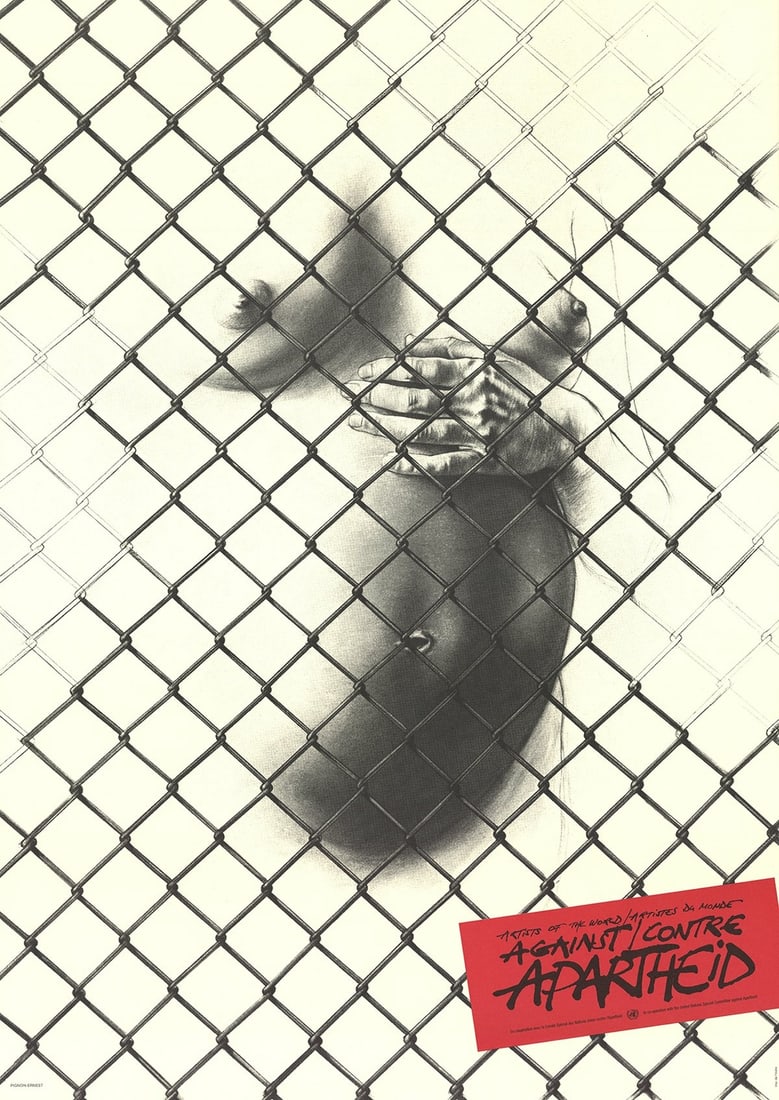 Contemporary 1983 G Poster 33.25" x 23.5" Against Apartheid (1 of 1)