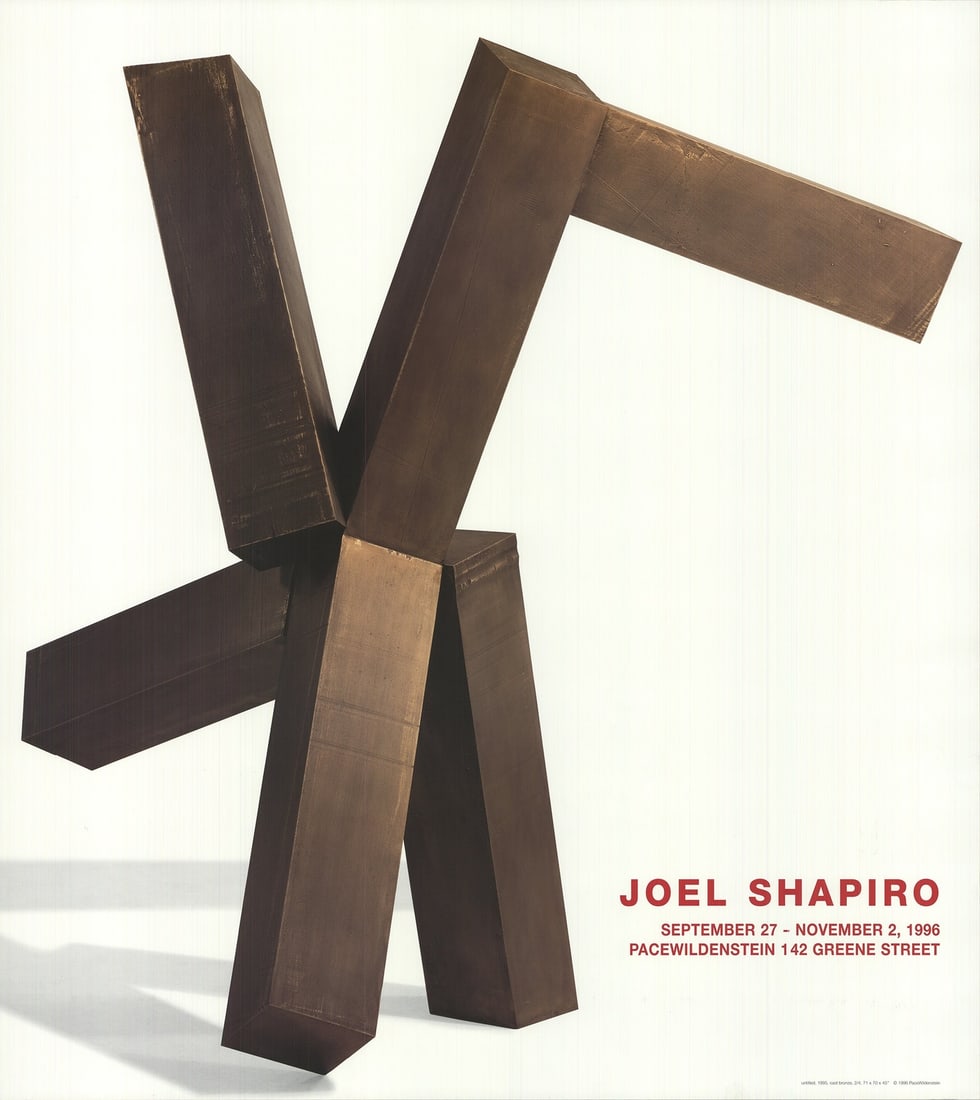 JOEL SHAPIRO Untitled 1995 28" x 25" Offset Lithograph 1996 Abstract Brown Whi (1 of 4)