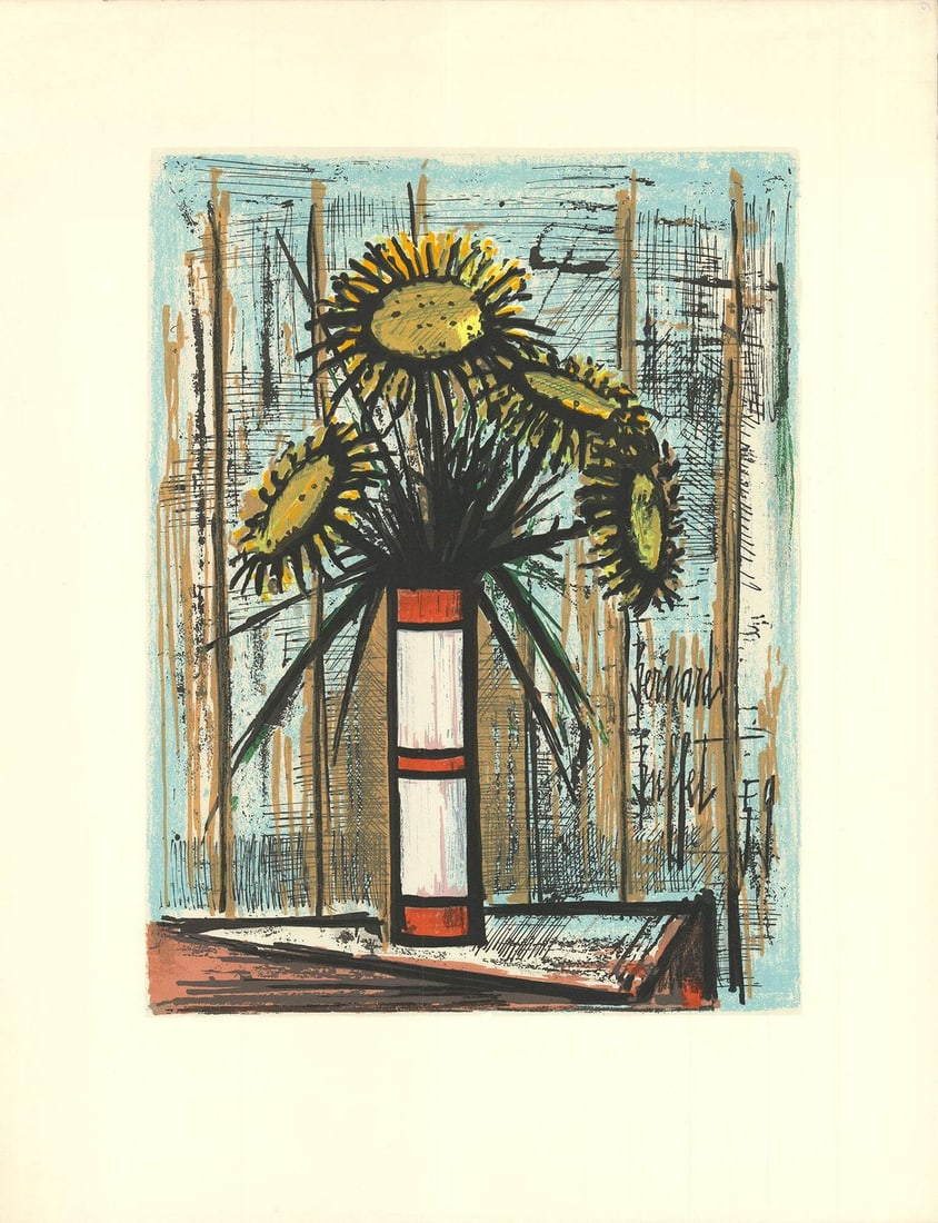Buffet Bernard Serigraph Sunflowers 33.75" x 26" 1975 (1 of 4)